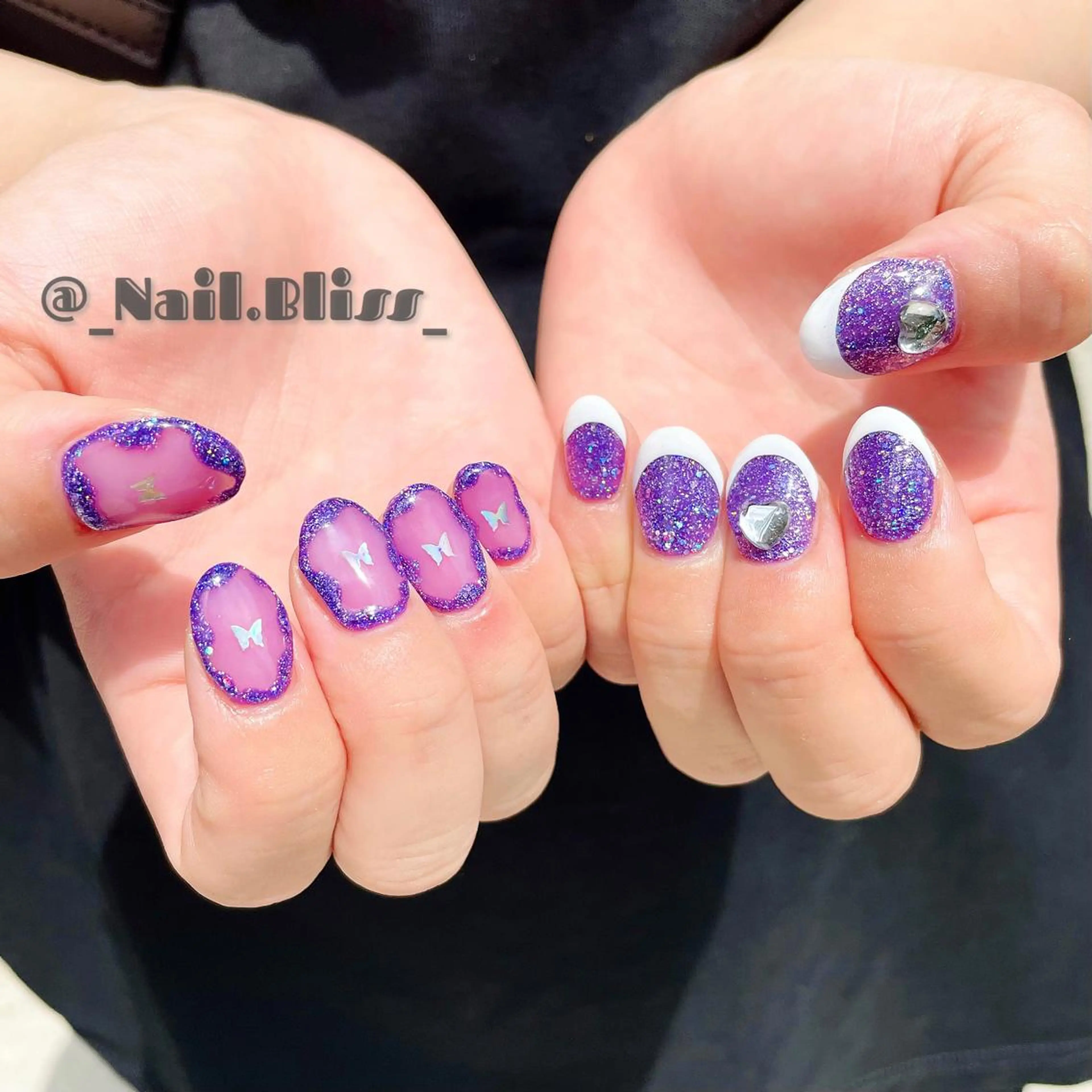 ネイル パープル ハンドネイル NAIL BLISSのネイルデザイン