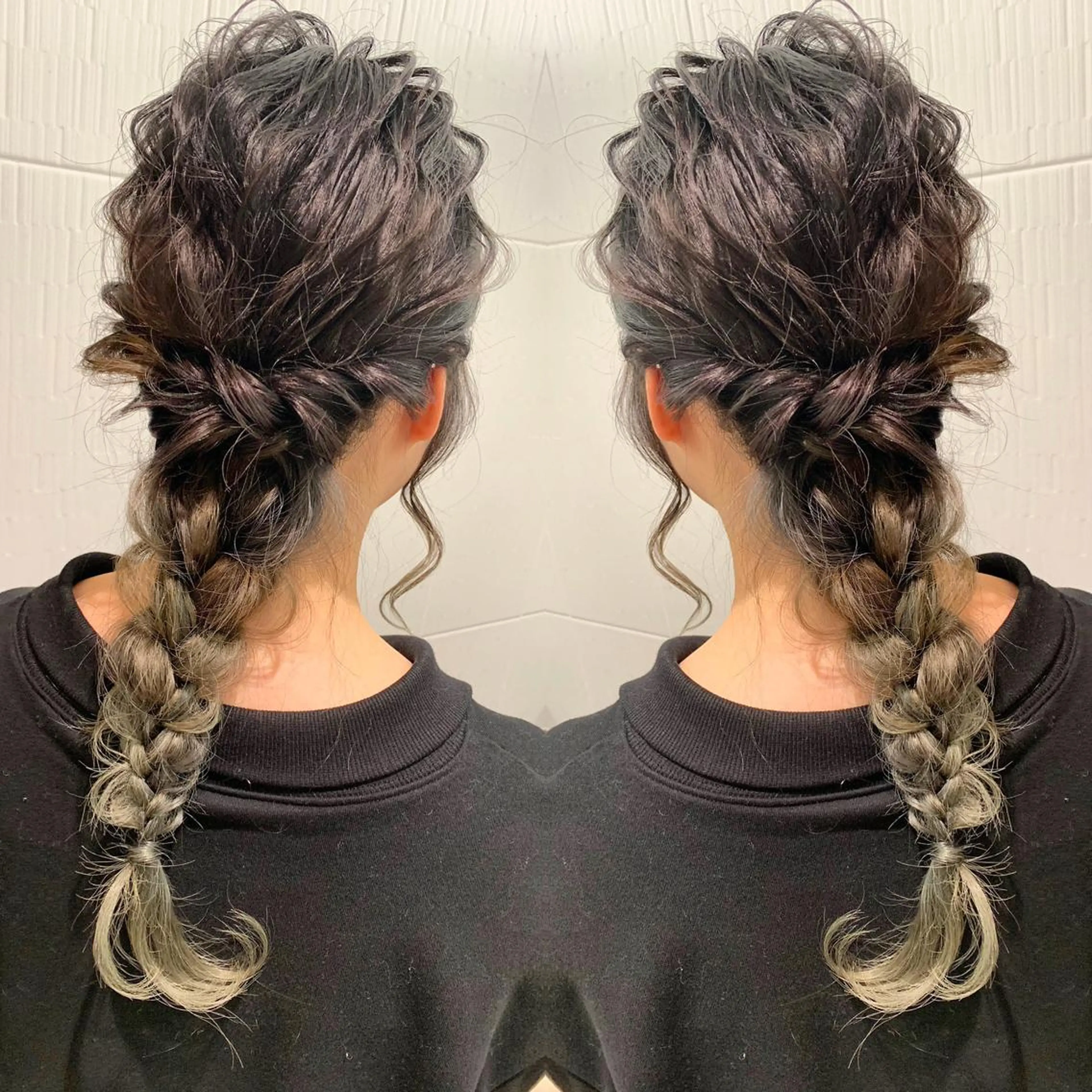 セミロング カラー ヘアアレンジ 結婚式・ブライダル Merci メルシー 福岡、今泉のヘアスタイル