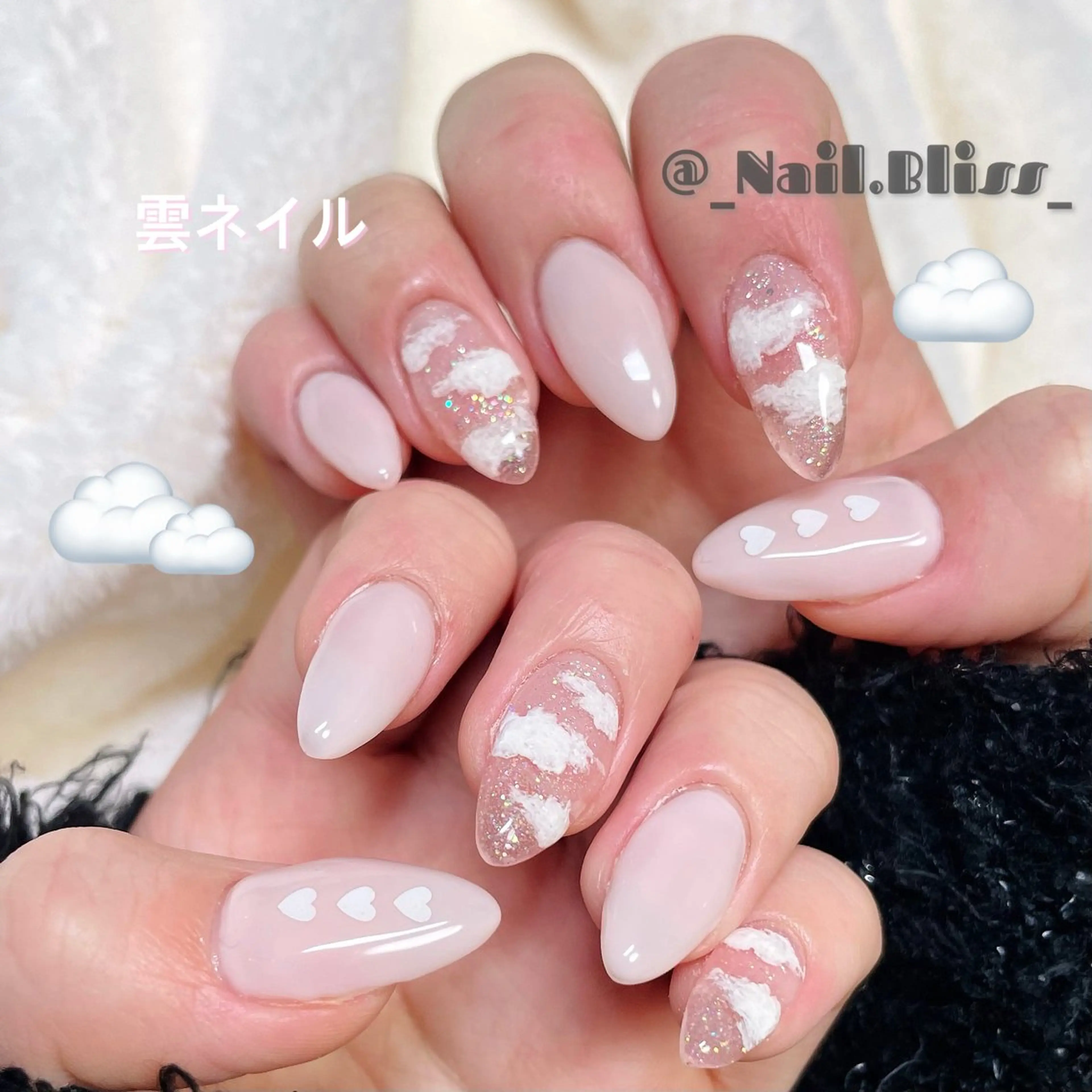 ネイル クリアネイル スカルプネイル ハンドネイル NAIL BLISSのネイルデザイン