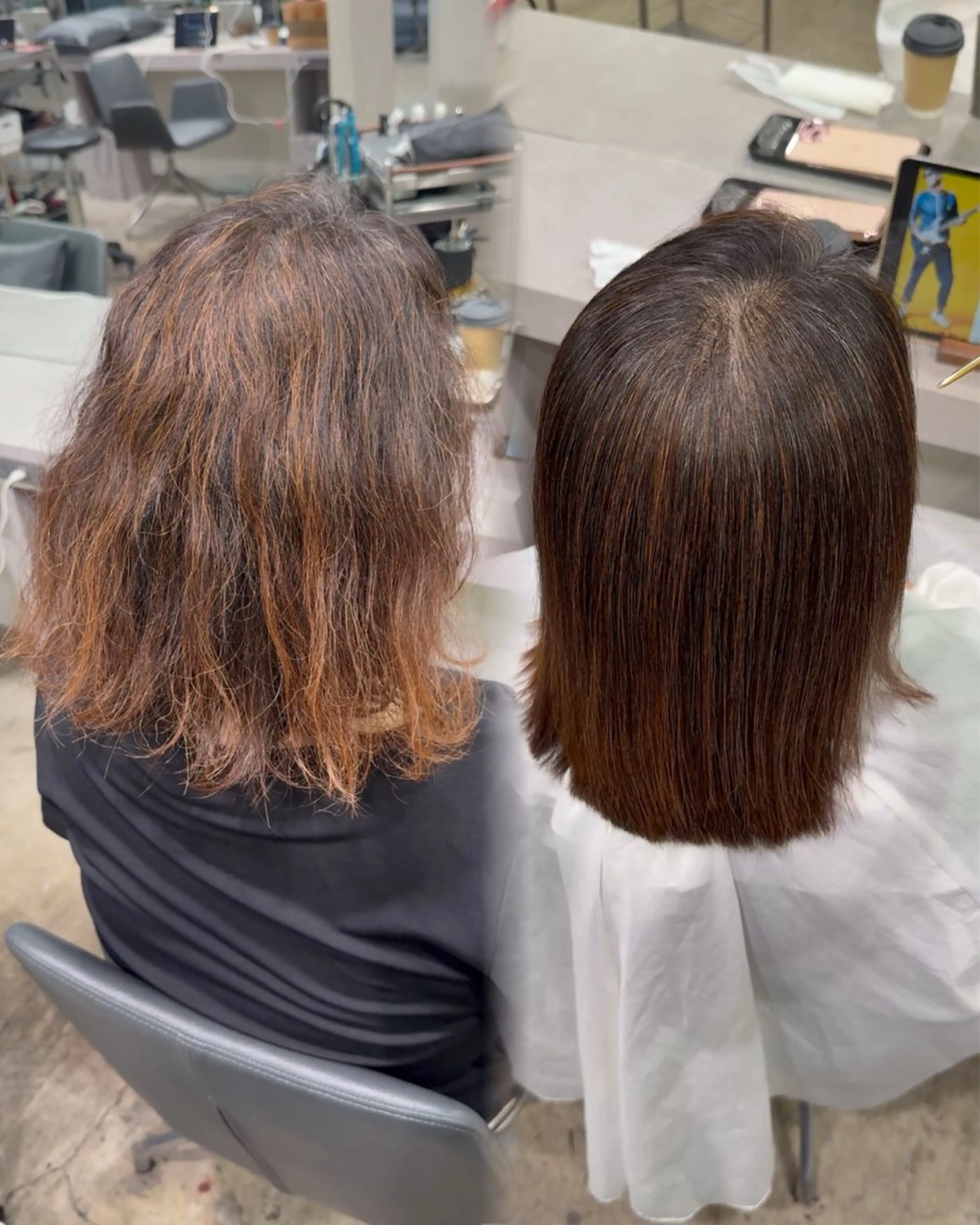 ミディアム パーマ 縮毛矯正 年齢悩みを全て解消/ 白髪と癖毛　松本雄光のヘアスタイル