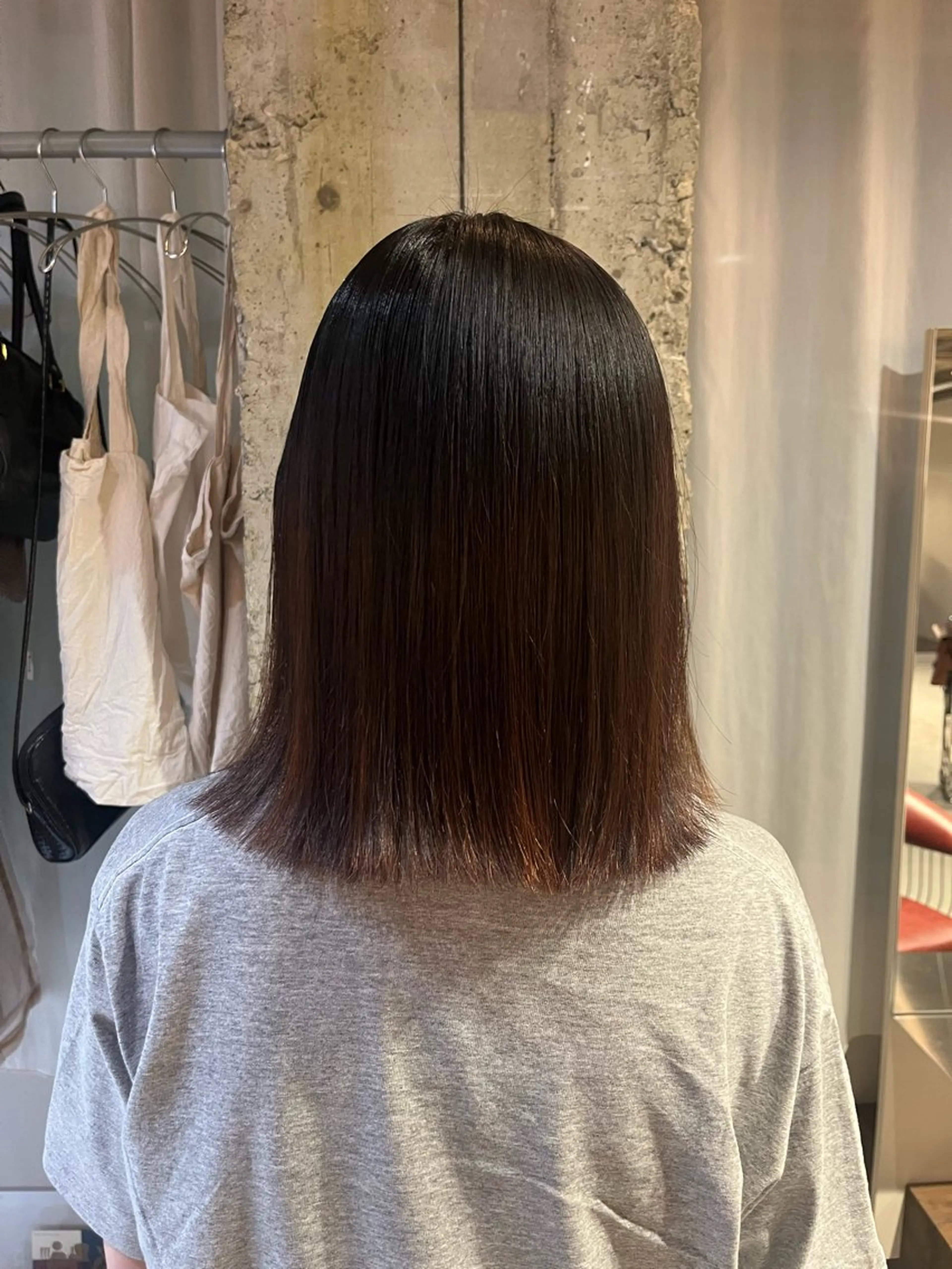 ミディアム パーマ 縮毛矯正 トリートメント 久保田 群青のヘアスタイル