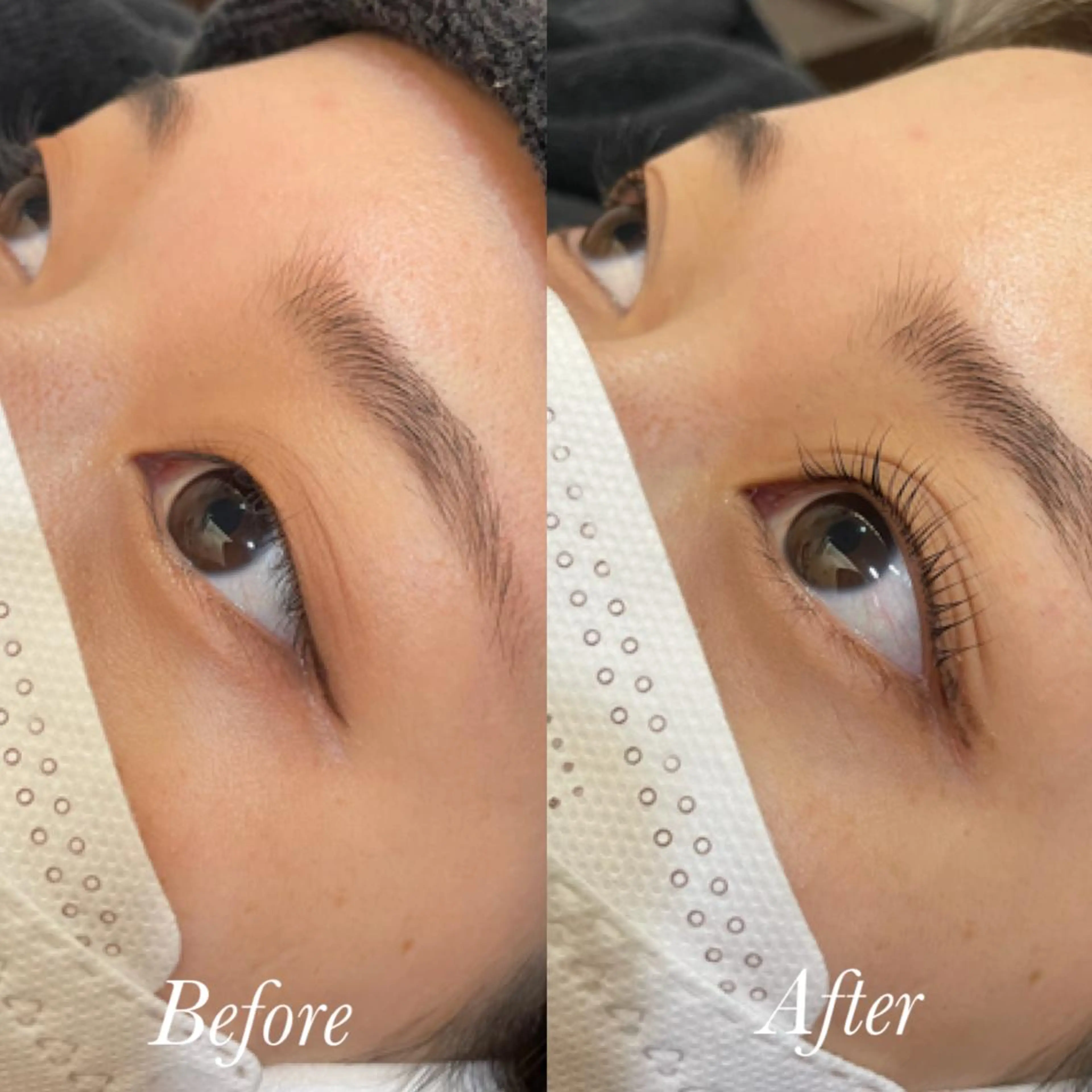 マツエク・マツパ パリジェンヌラッシュリフト aya/小顔レイヤー /柔らかカラーのヘアスタイル