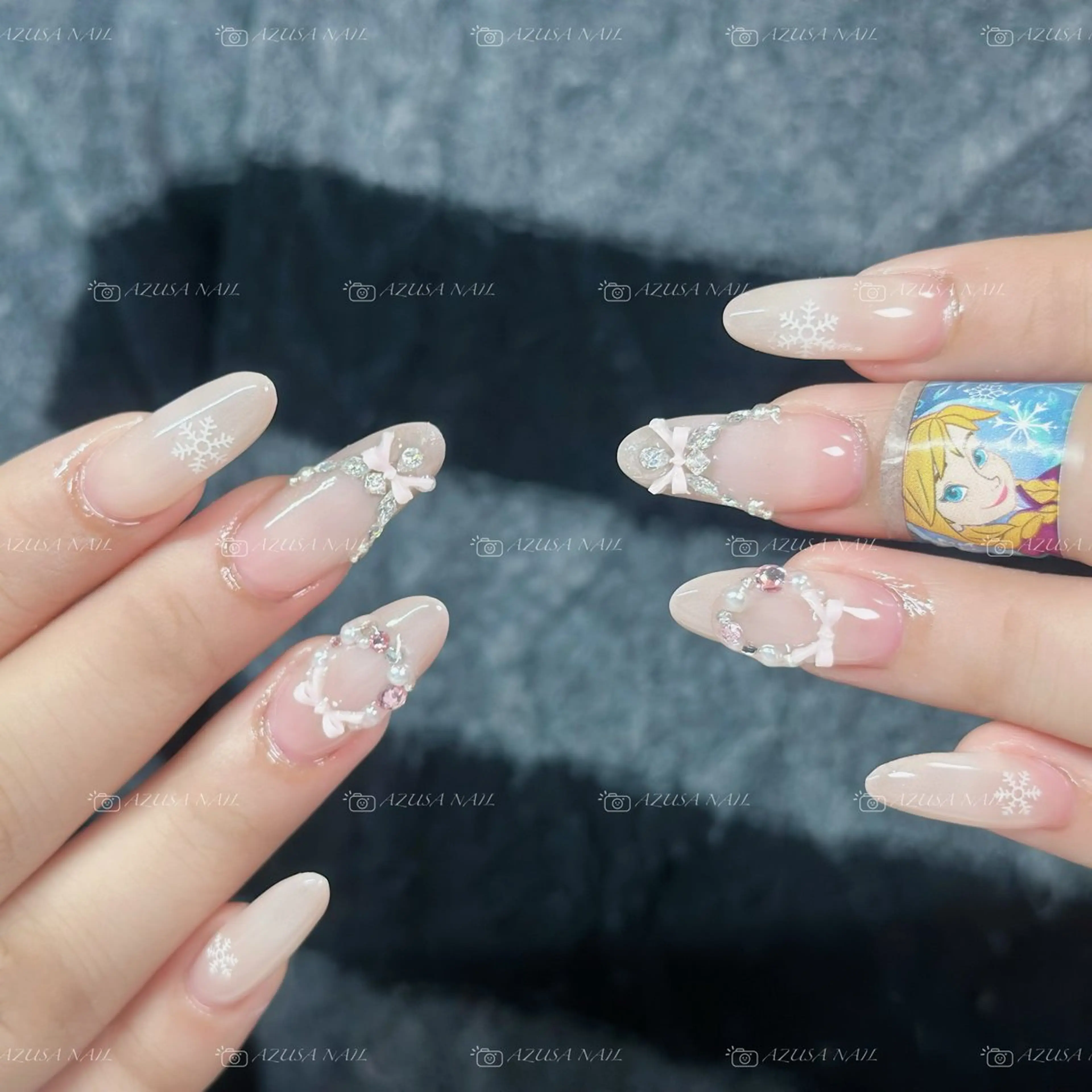 ネイル フラッシュネイル フレンチネイル ガーリー マグネットネイル 持ち込み ハンドネイル 🧸自宅ネイル あずさのネイルデザイン