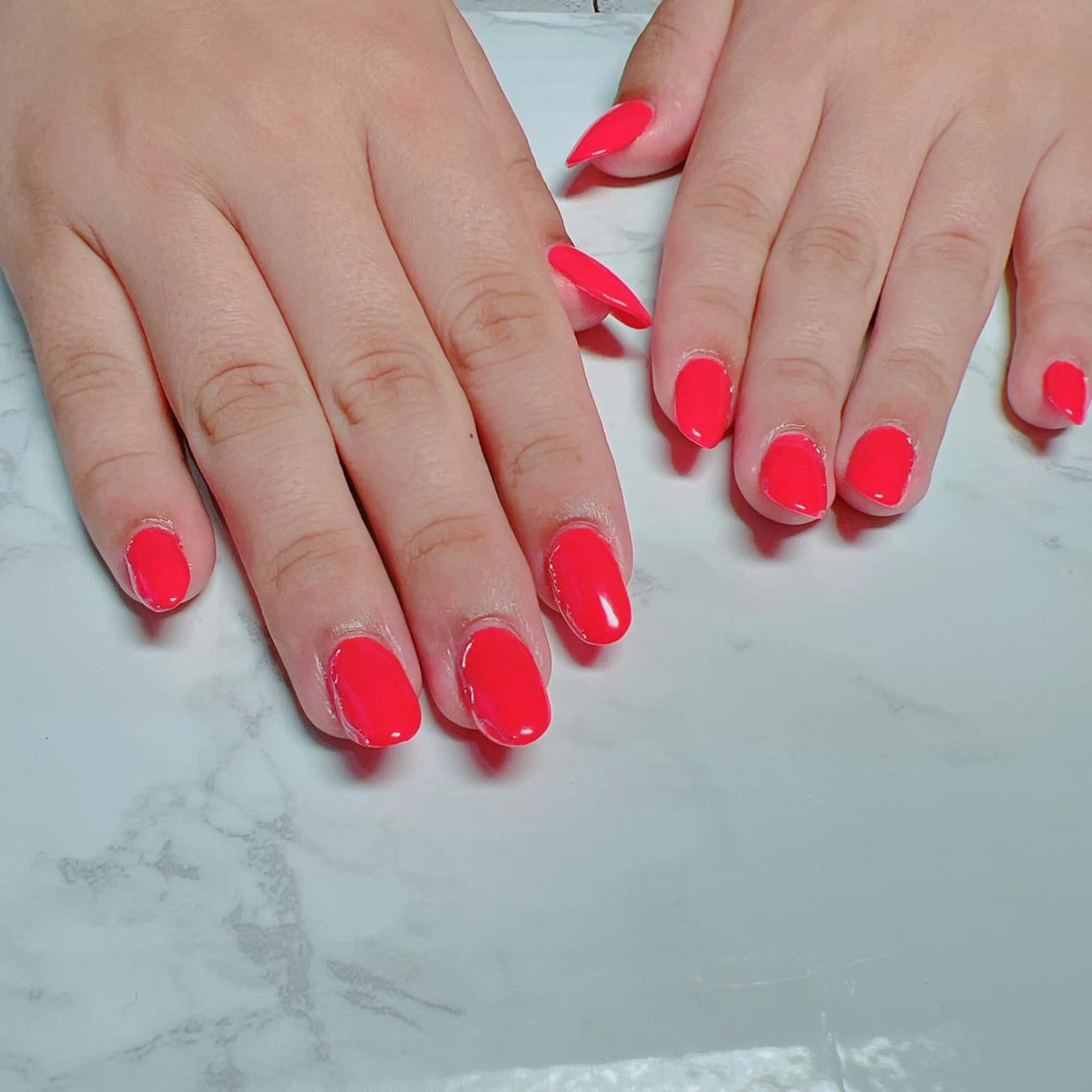 ネイル ミラーネイル ニュアンスネイル オレンジ ネイルチップ ハンドネイル たきぐち みちこのネイルデザイン