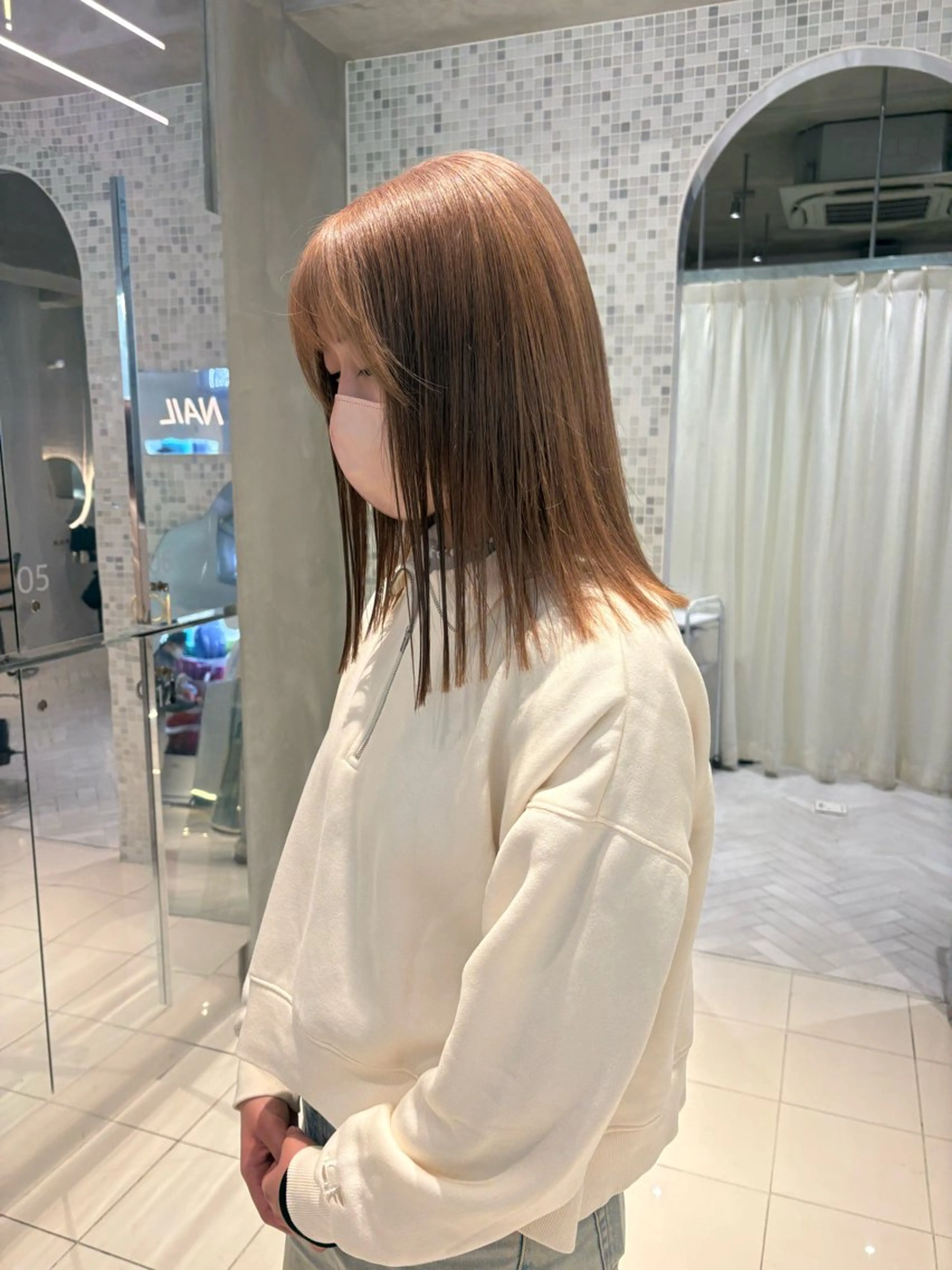 ミディアム カラー ベージュカラー ヘアカラー 透明感カラー🫧 nanohaのヘアスタイル
