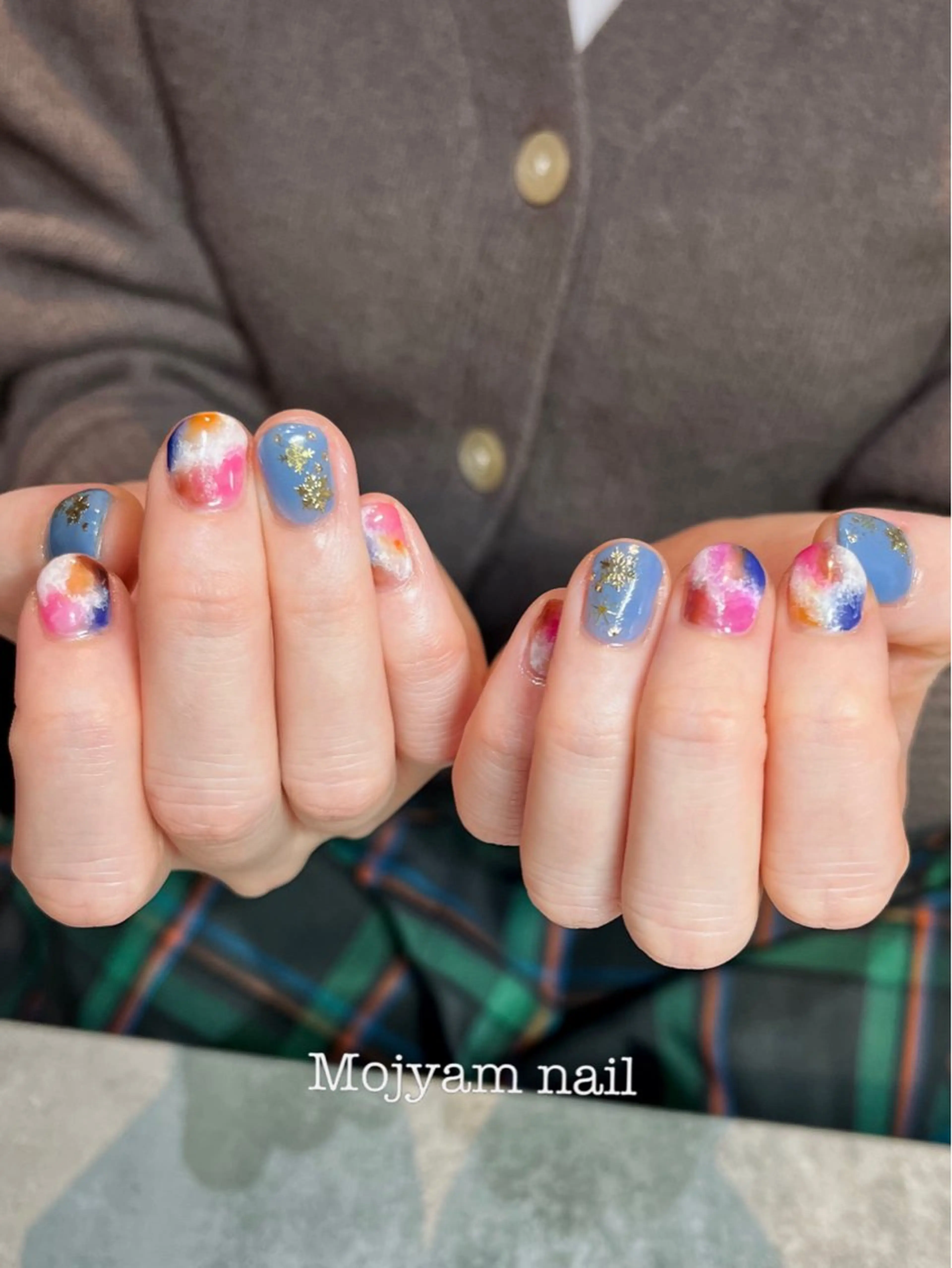 ネイル ジェルネイル ニュアンスネイル 冬ネイル ハンドネイル Mojyam nail所属・松本 実咲のネイルデザイン