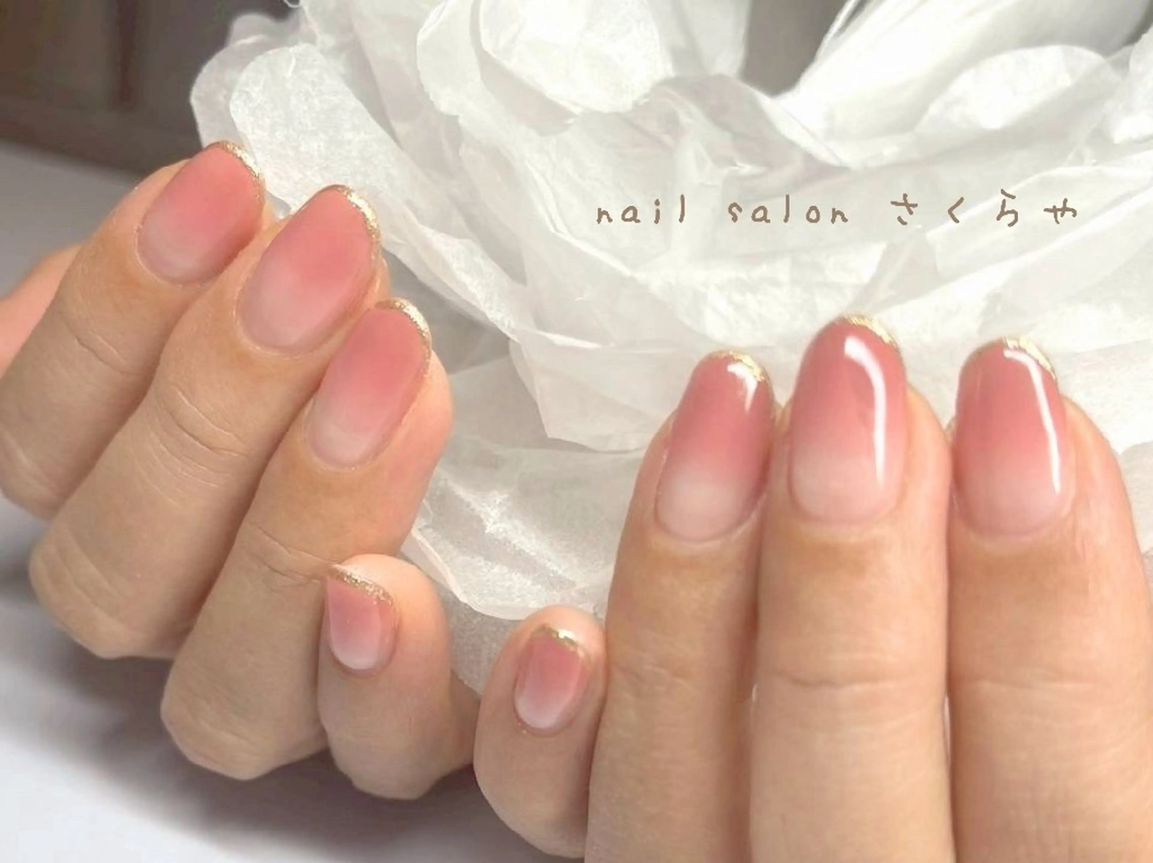 ネイル グラデーション ピンク ハンドネイル さくらや❤ パラジェル使用のネイルデザイン