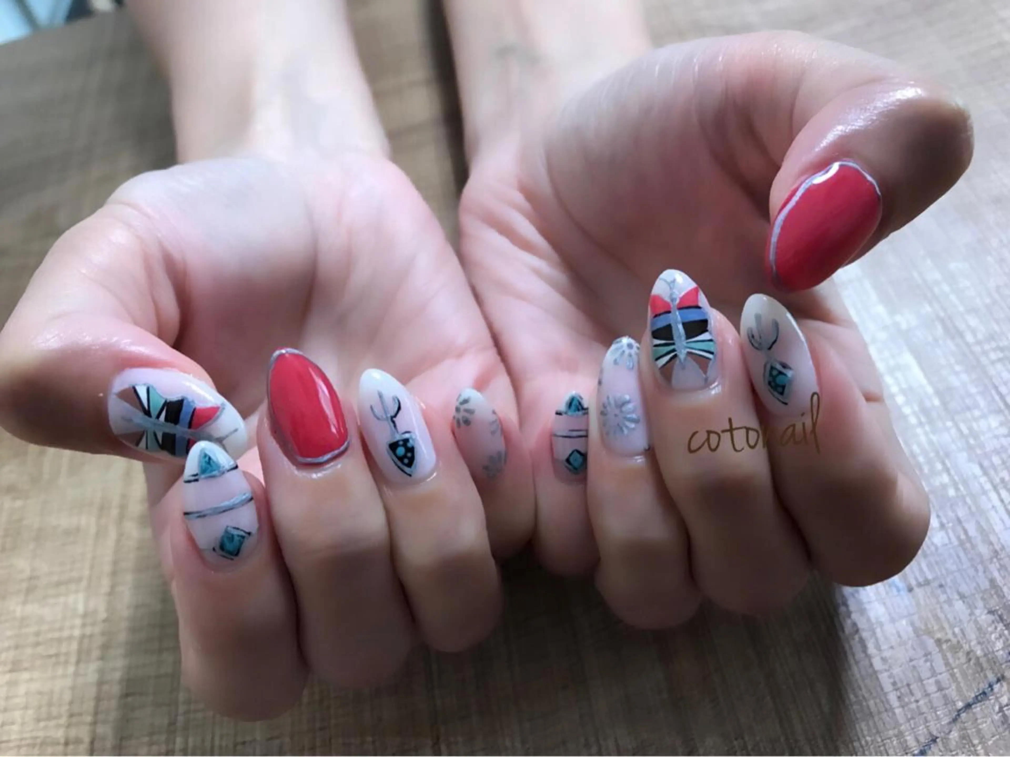 ネイル アートネイル ツメトマツゲ .のネイルデザイン