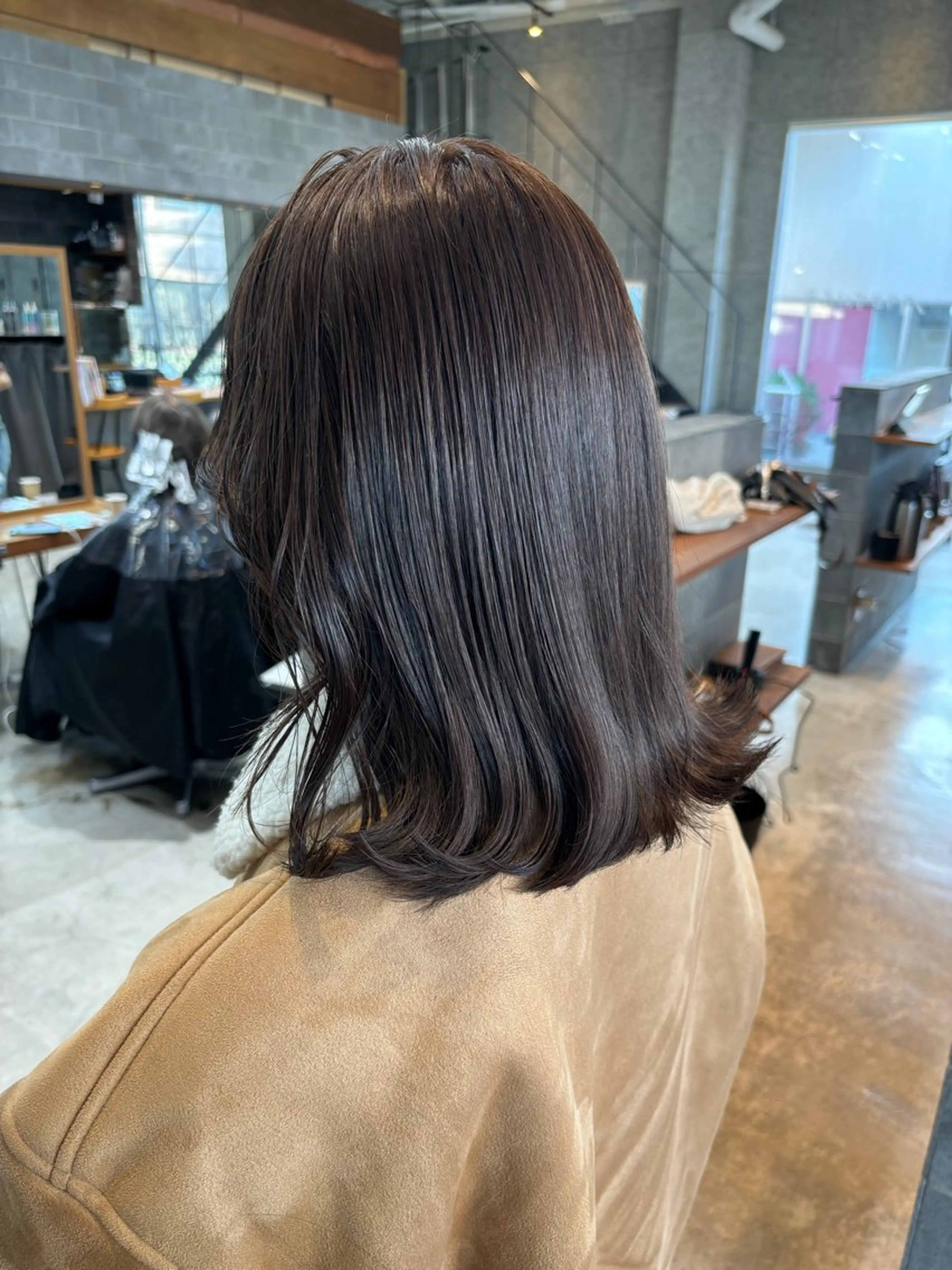 ミディアム カラー パーマ ヘアアレンジ ブラウンカラー 押切 響　のヘアスタイル