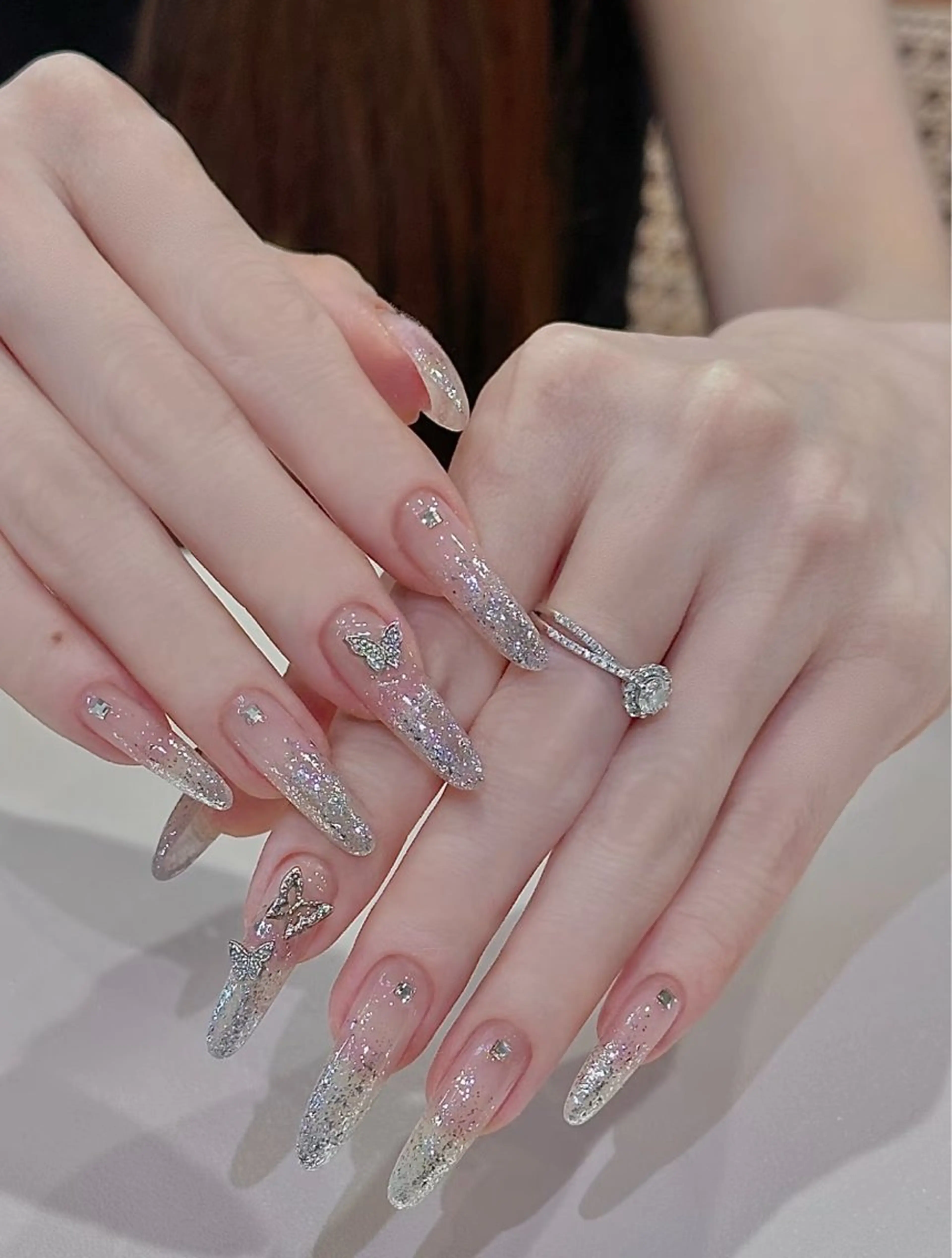 ネイル アートネイル オーロラネイル チークネイル フレンチネイル ガラスフレンチ ハンドネイル 🎀🎀YooLi Nail Salonのネイルデザイン