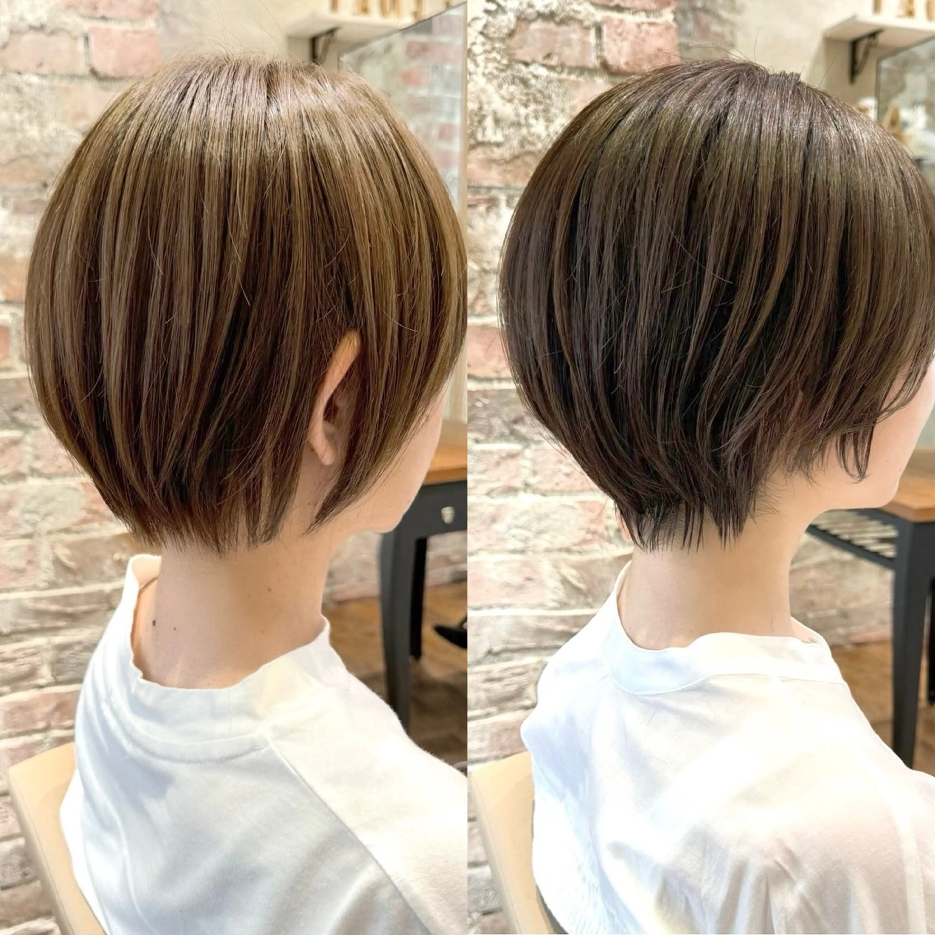 ショート カラー カット ヘアカラー トリートメント 💍新宿ショート 💍岩田莉奈のヘアスタイル