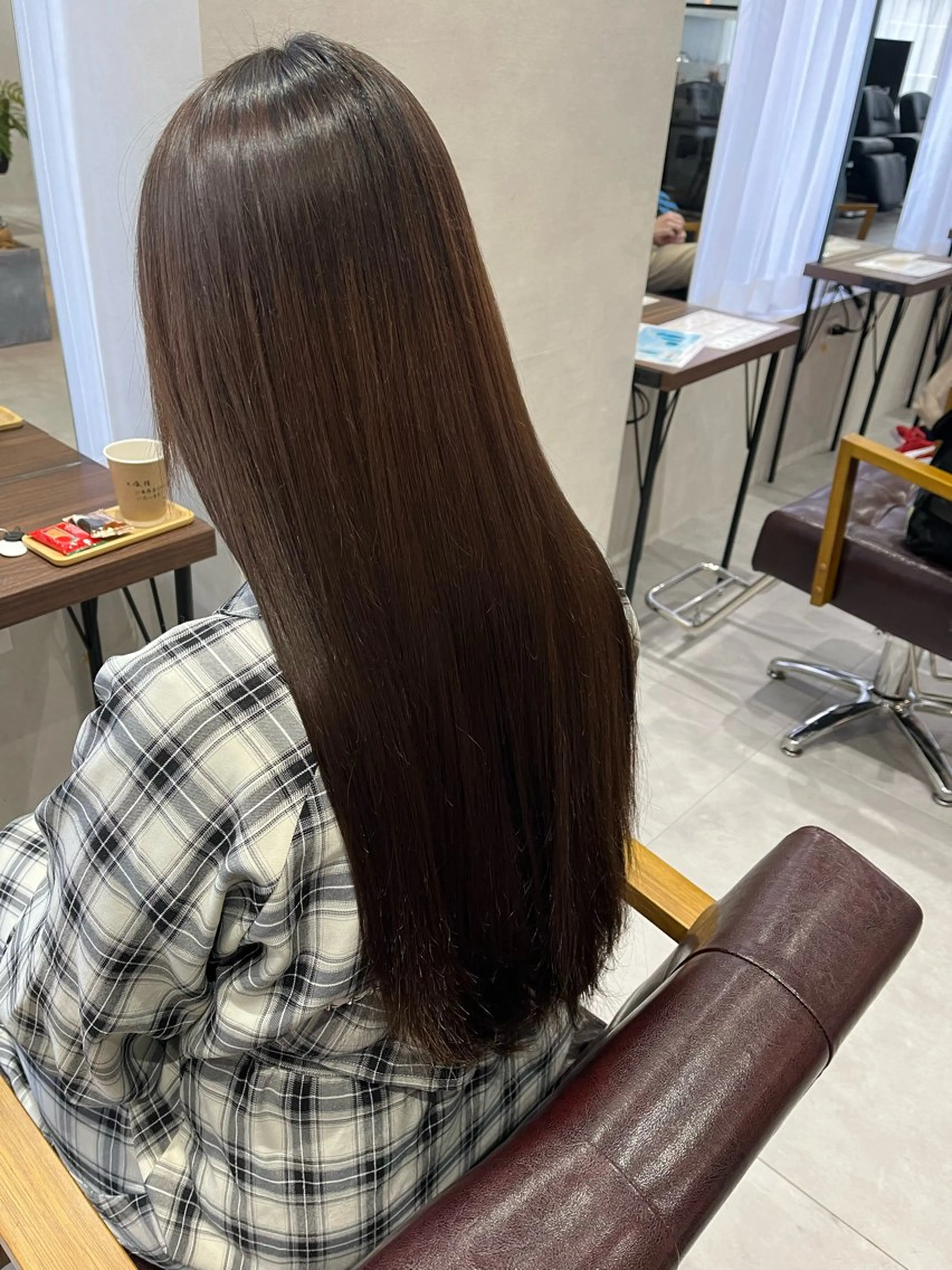 ロング 伸ばしかけ トリートメント 酸性ストレート 佐藤 香苗のヘアスタイル