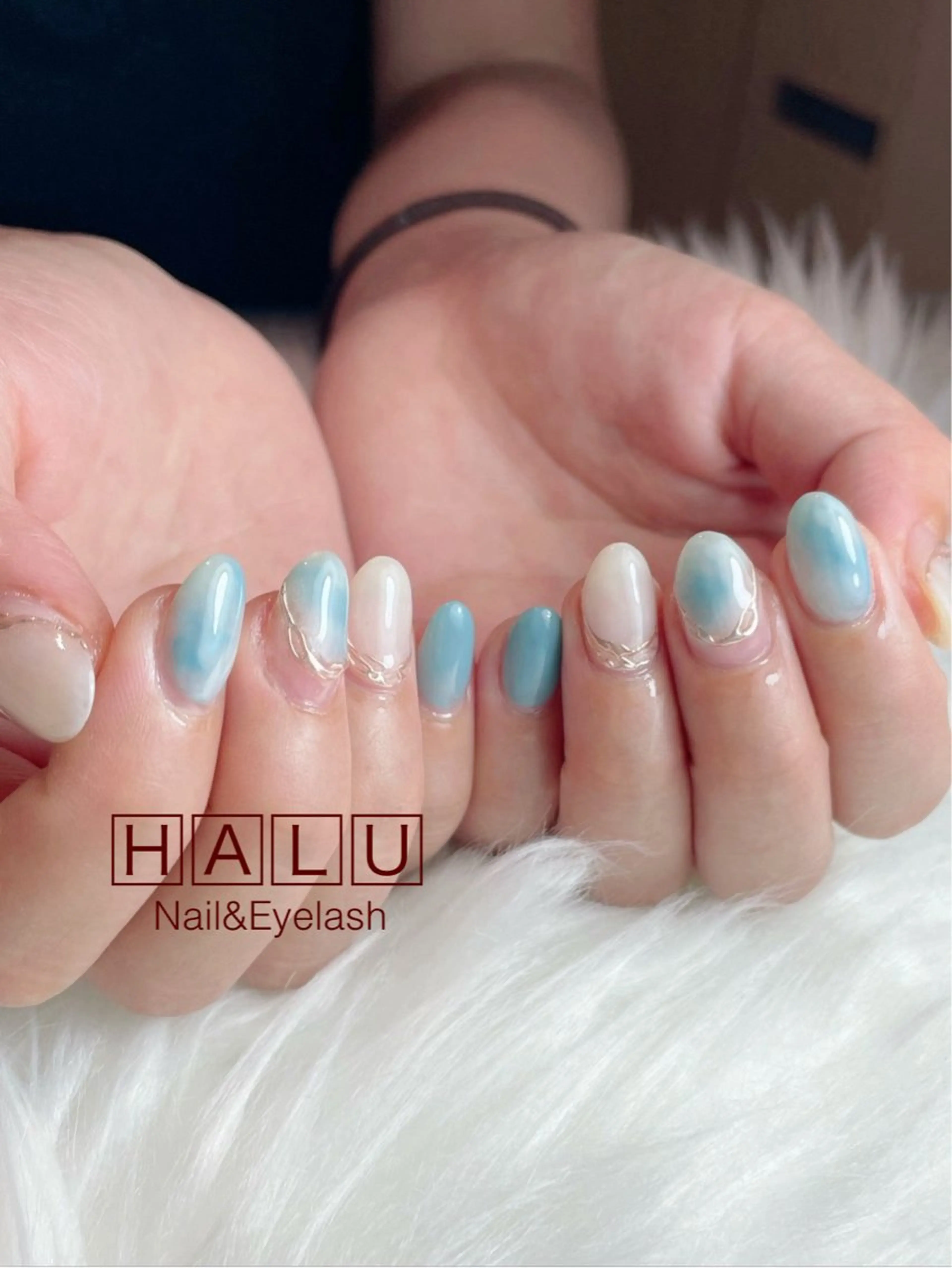 ネイル ブルー HALU ハルのネイルデザイン