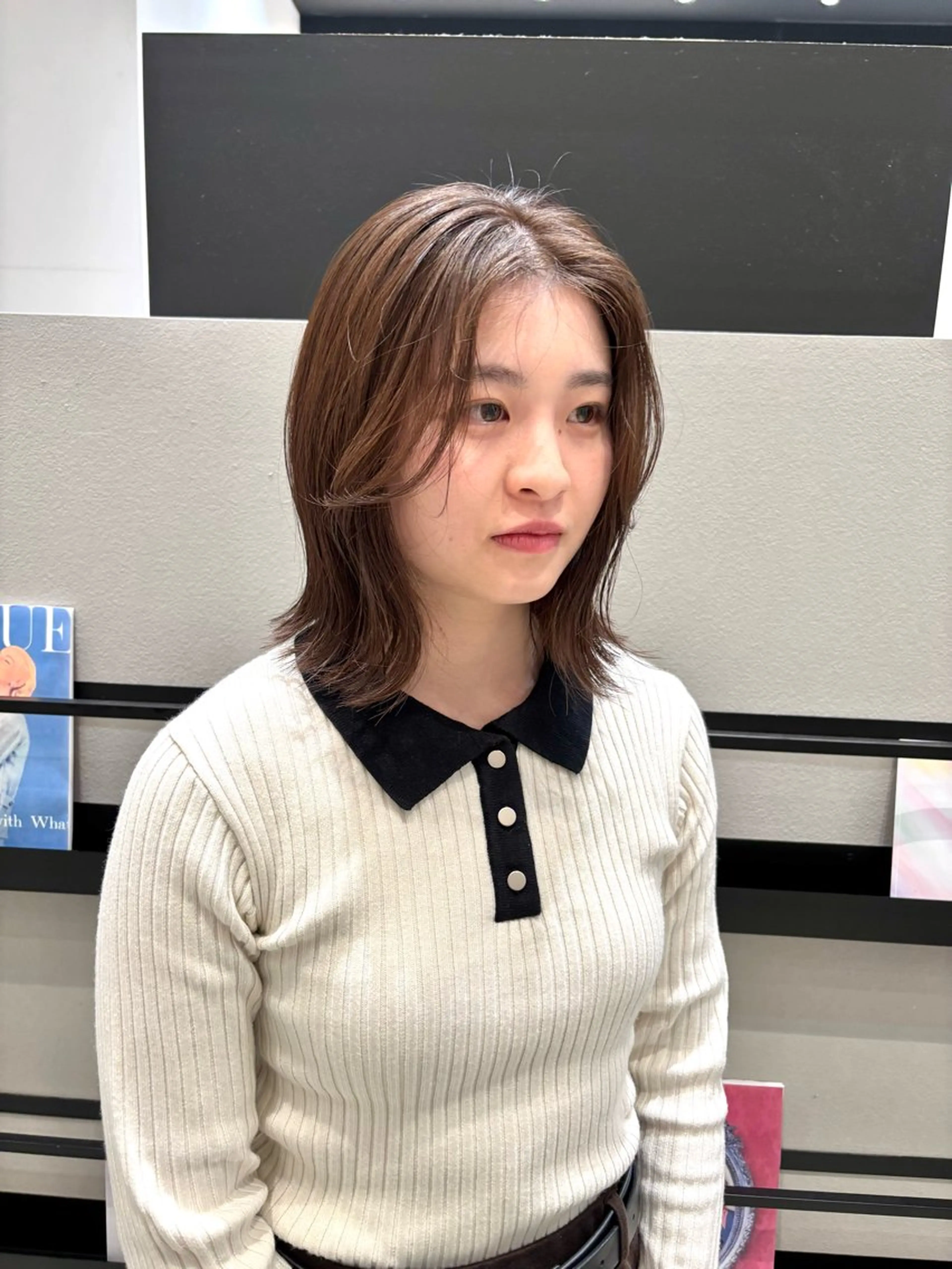 ミディアム カラー くびれヘア カット ヘアカラー 透明感カラー/ レイヤーkotonoのヘアスタイル