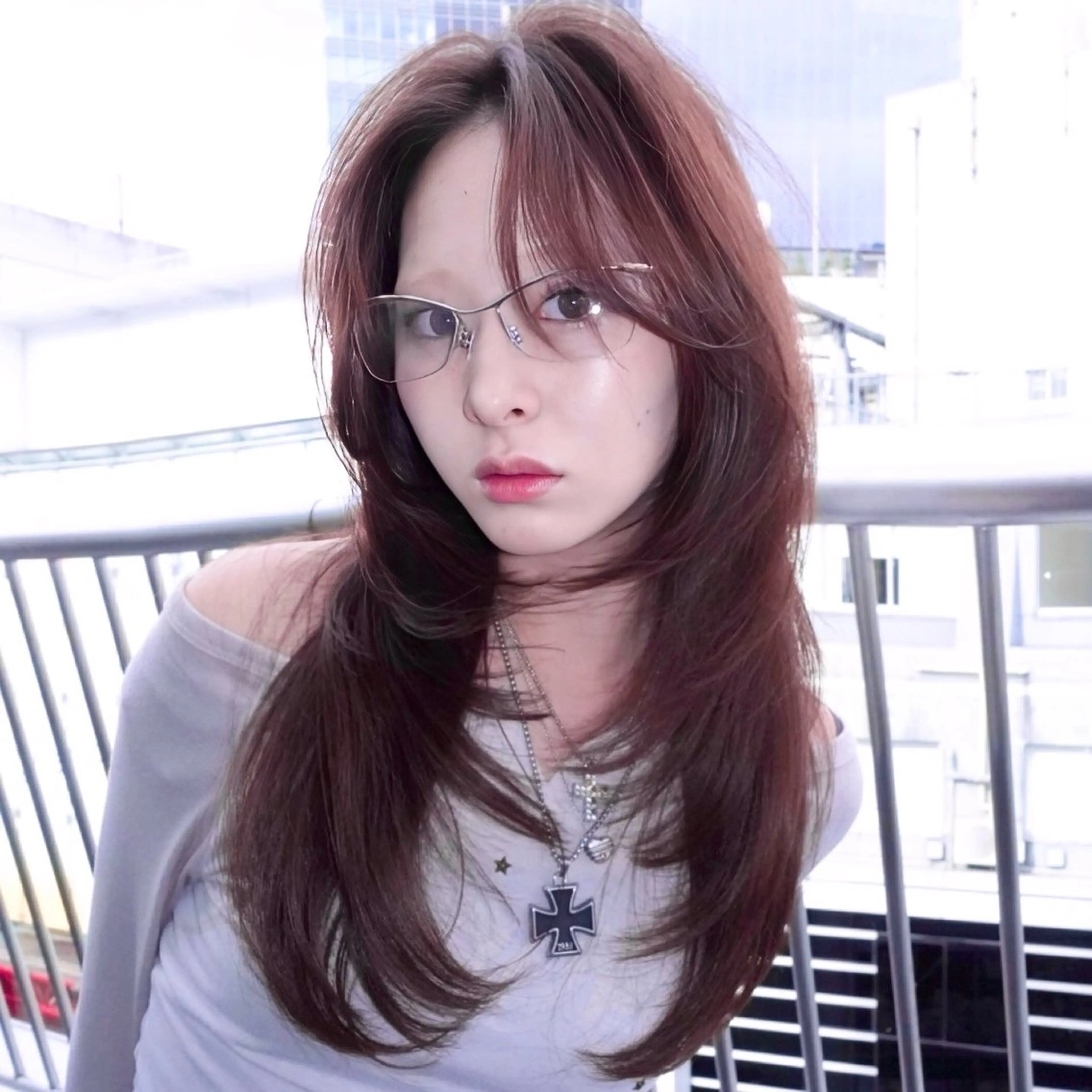 ロング ハッシュカット ハイレイヤー レイヤーカット ウルフカット カット ヘアカラー トリートメント レイヤーカット ボブ　渋谷のヘアスタイル