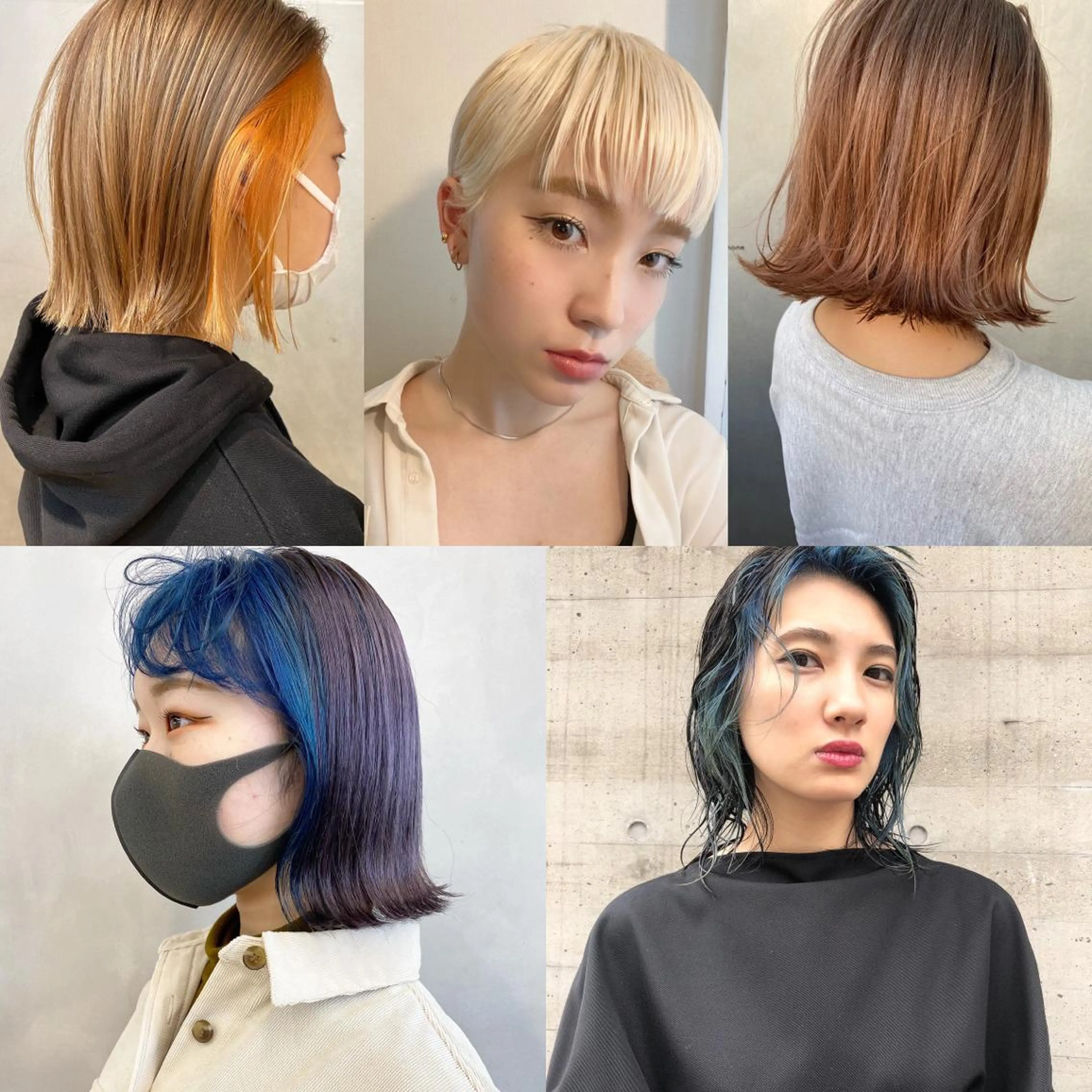 ミディアム カラー パーマ ヘアアレンジ ハイトーン/ ボブ 中村麟のヘアスタイル