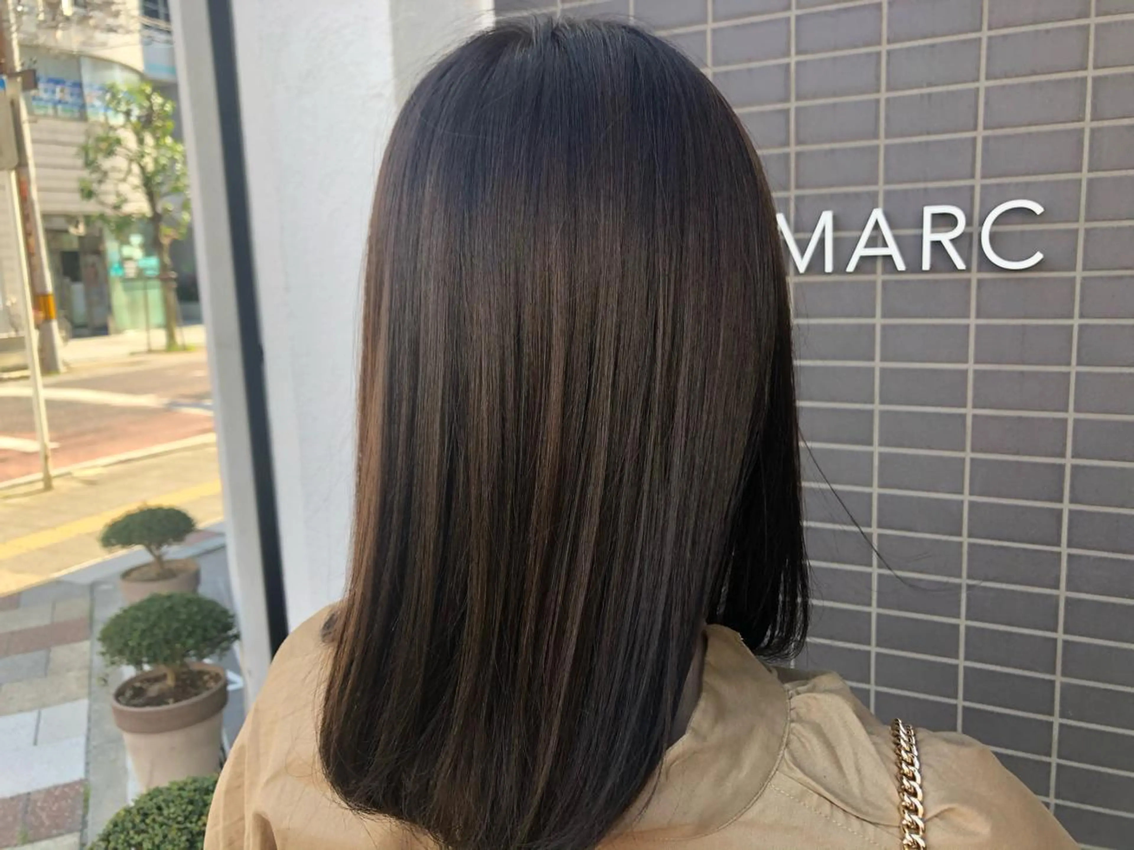 ミディアム カラー ヘアカラー トリートメント みねぎし ふうかのヘアスタイル