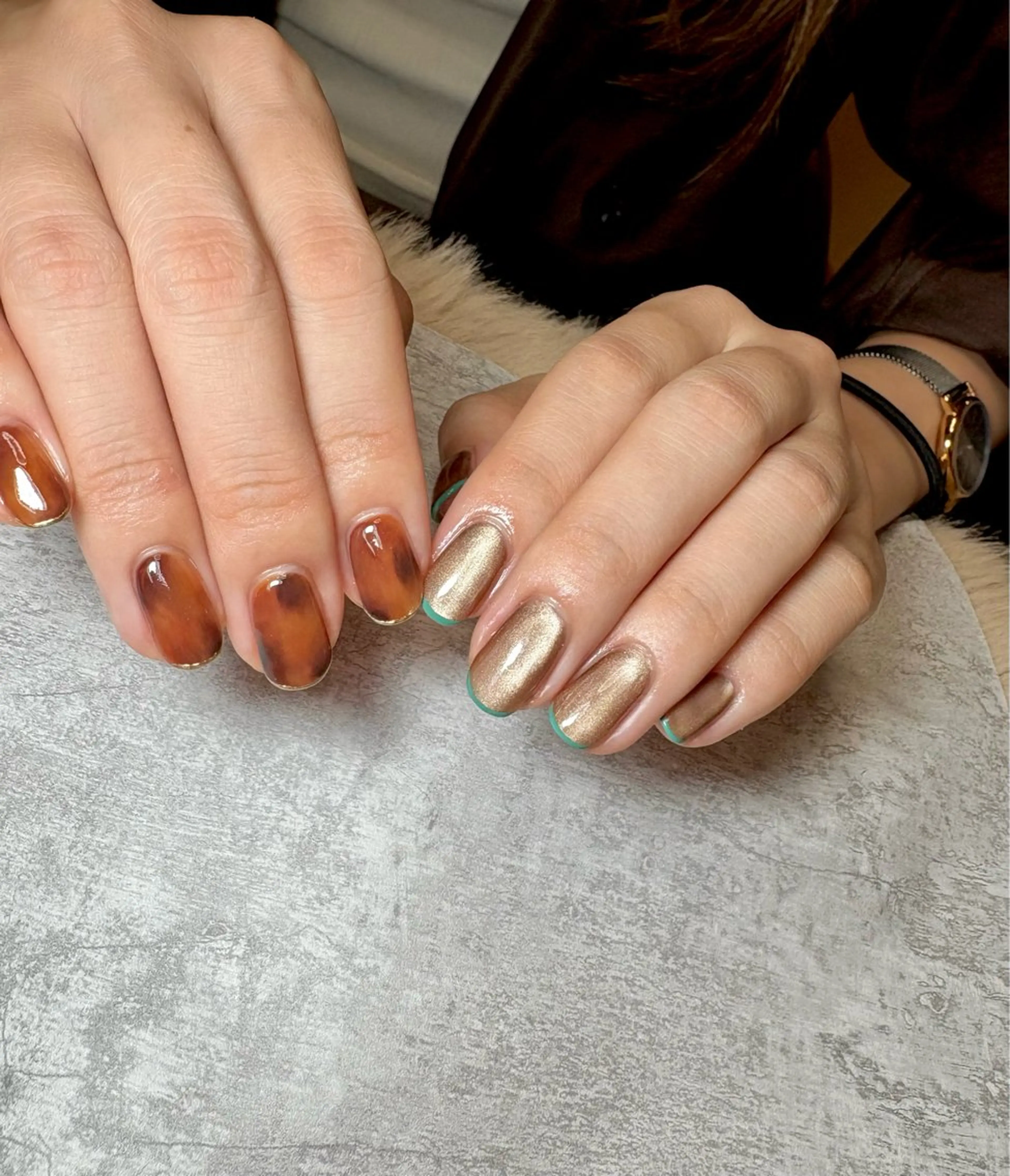 ネイル べっ甲ネイル フレンチネイル 持ち込み BEAUTY GARDEN 【nail salon unseul】所属・nana .のネイルデザイン