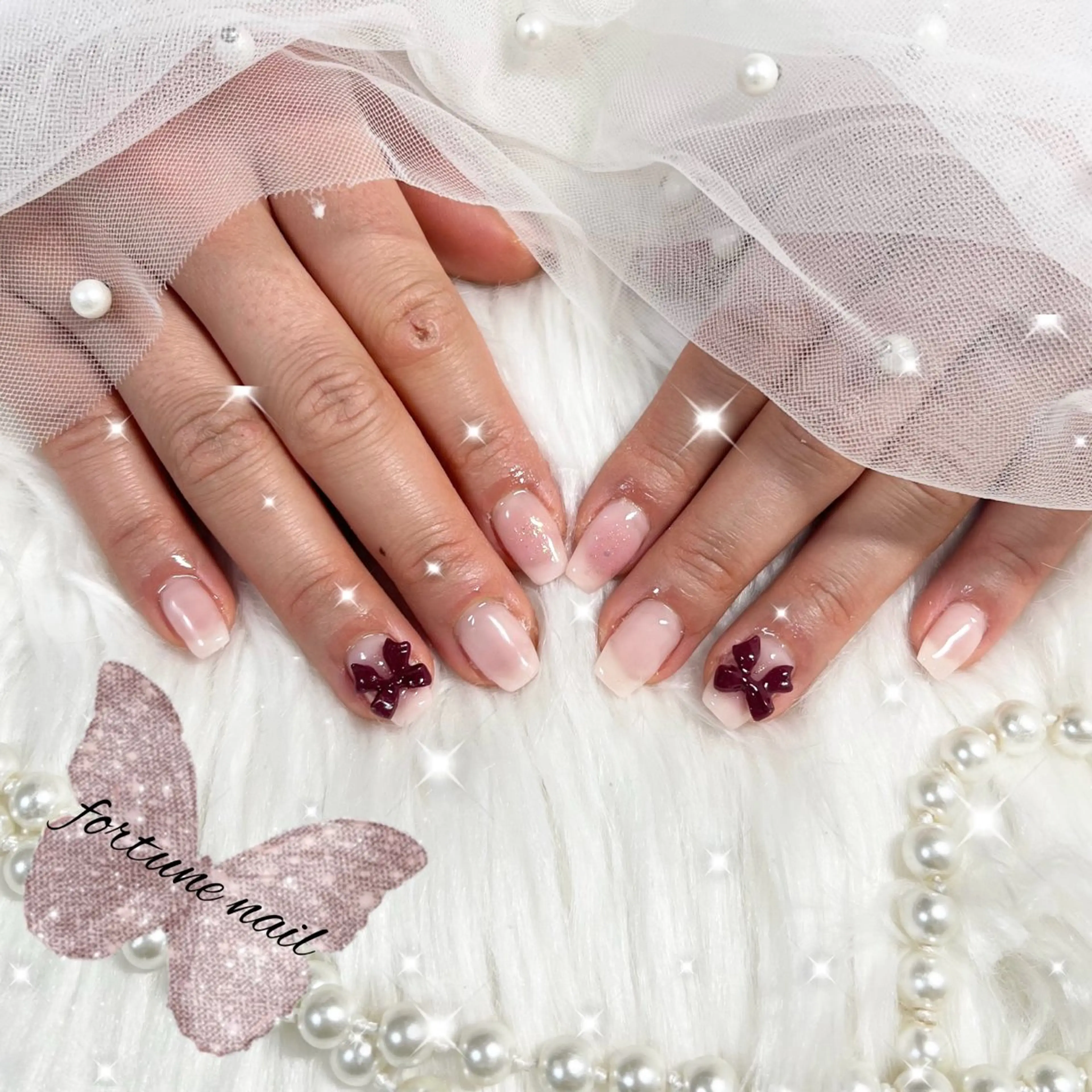 ネイル ガーリー 韓国ネイル オフィスネイル ピンク シンプルネイル ハンドネイル 💜 Yuuna💜のネイルデザイン