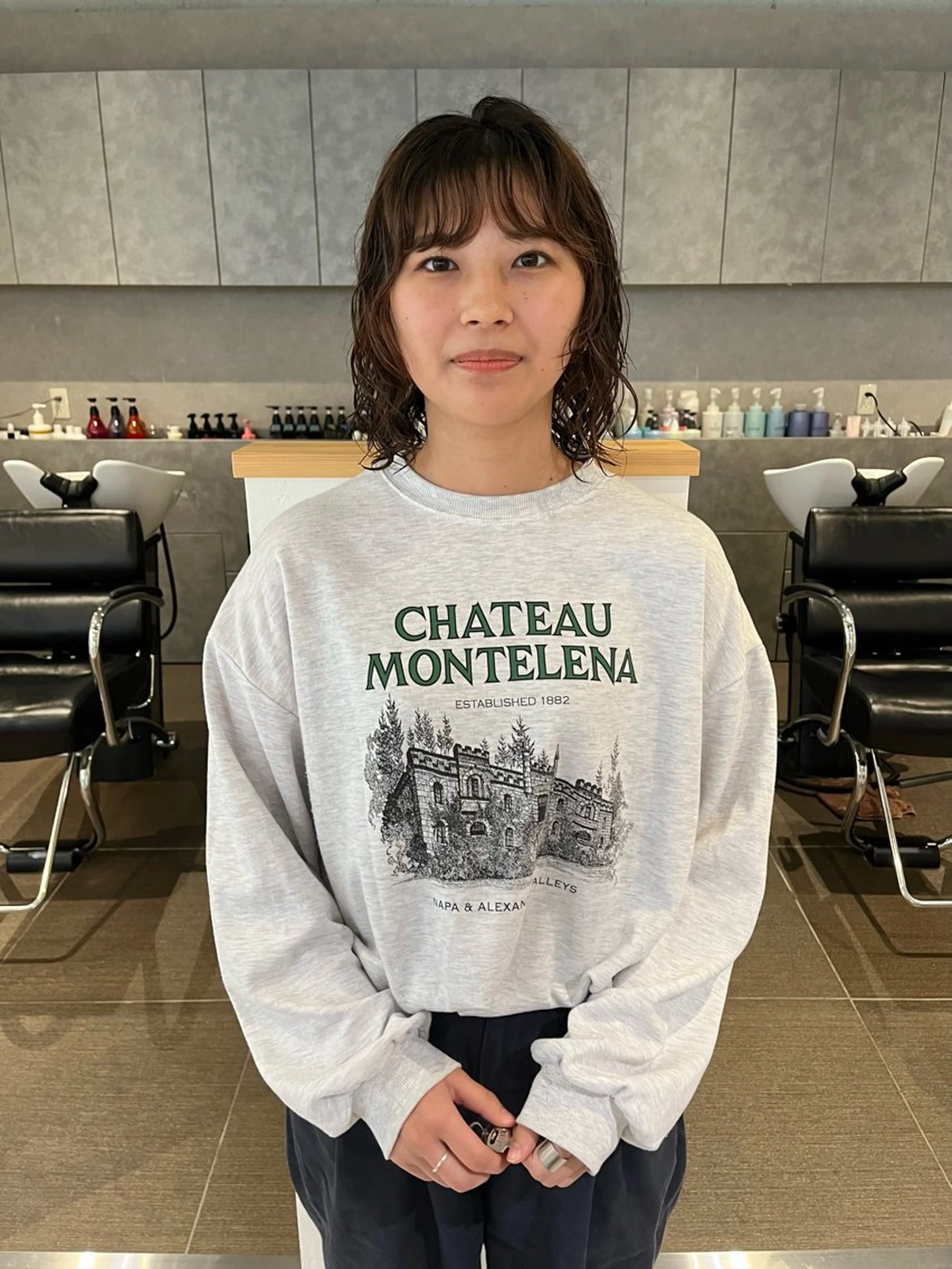 ミディアム パーマ ミディアムパーマ レイヤーカット ウルフカット カット パーマ ショート/パーマ/ カラー/FUKOのヘアスタイル