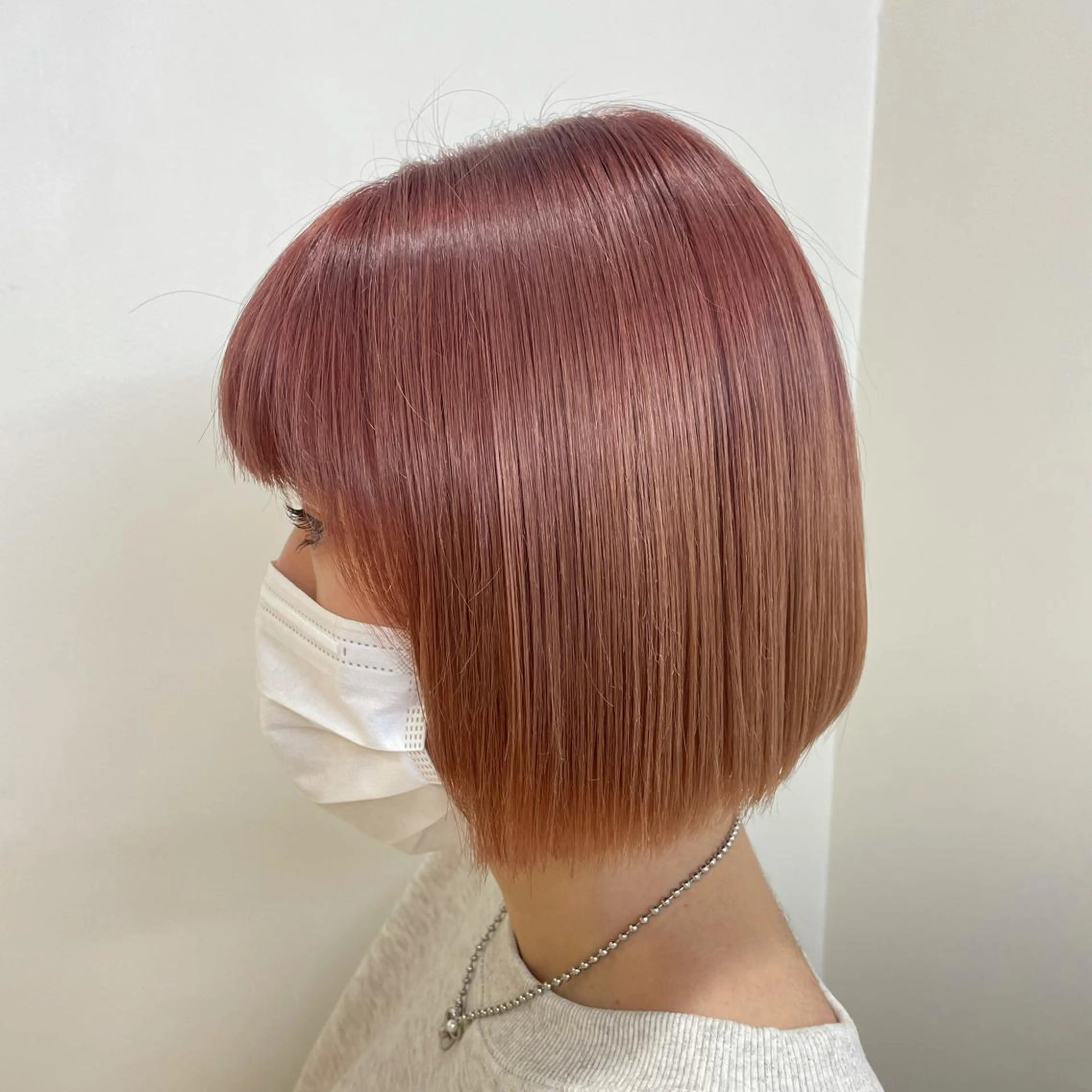 カラー ベージュカラー ピンクカラー ピンクベージュ 小濵 美月のヘアスタイル