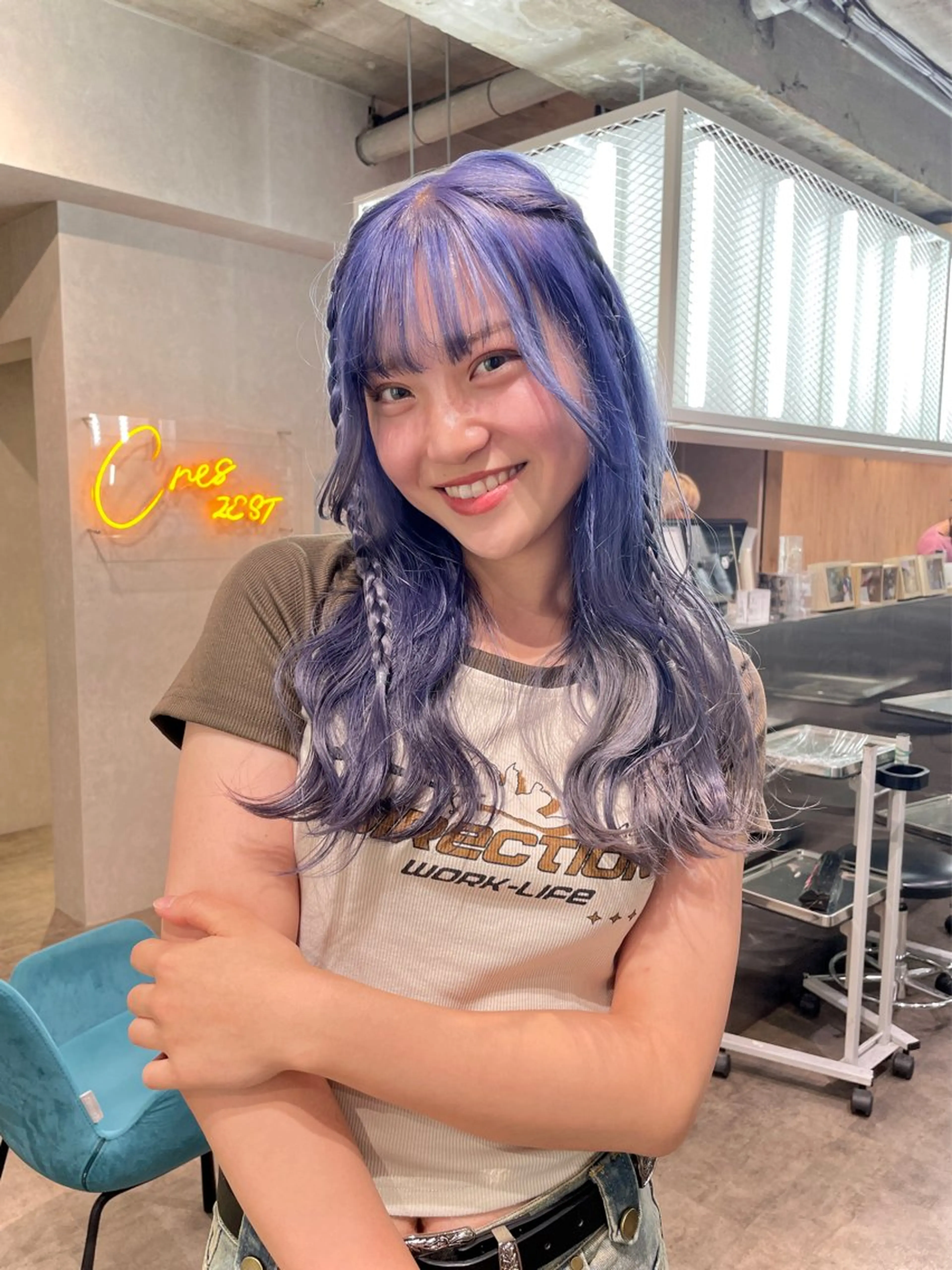 カラー スミレ /メンズ /コーンロウのヘアスタイル