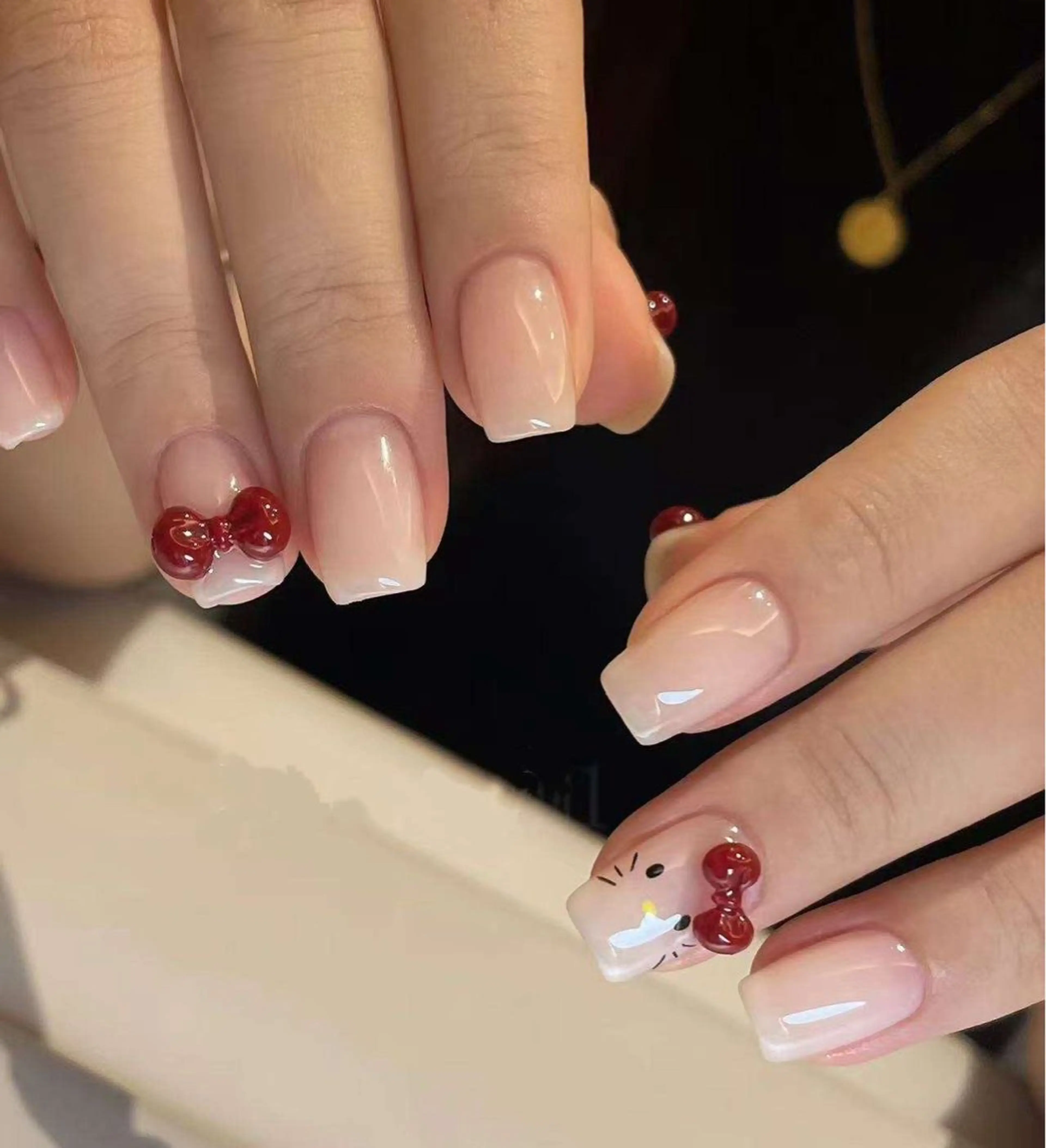 ネイル フラワーネイル フレンチネイル ジェルネイル ガラスフレンチ ハート ハンドネイル BabyYouMi ねねのネイルデザイン