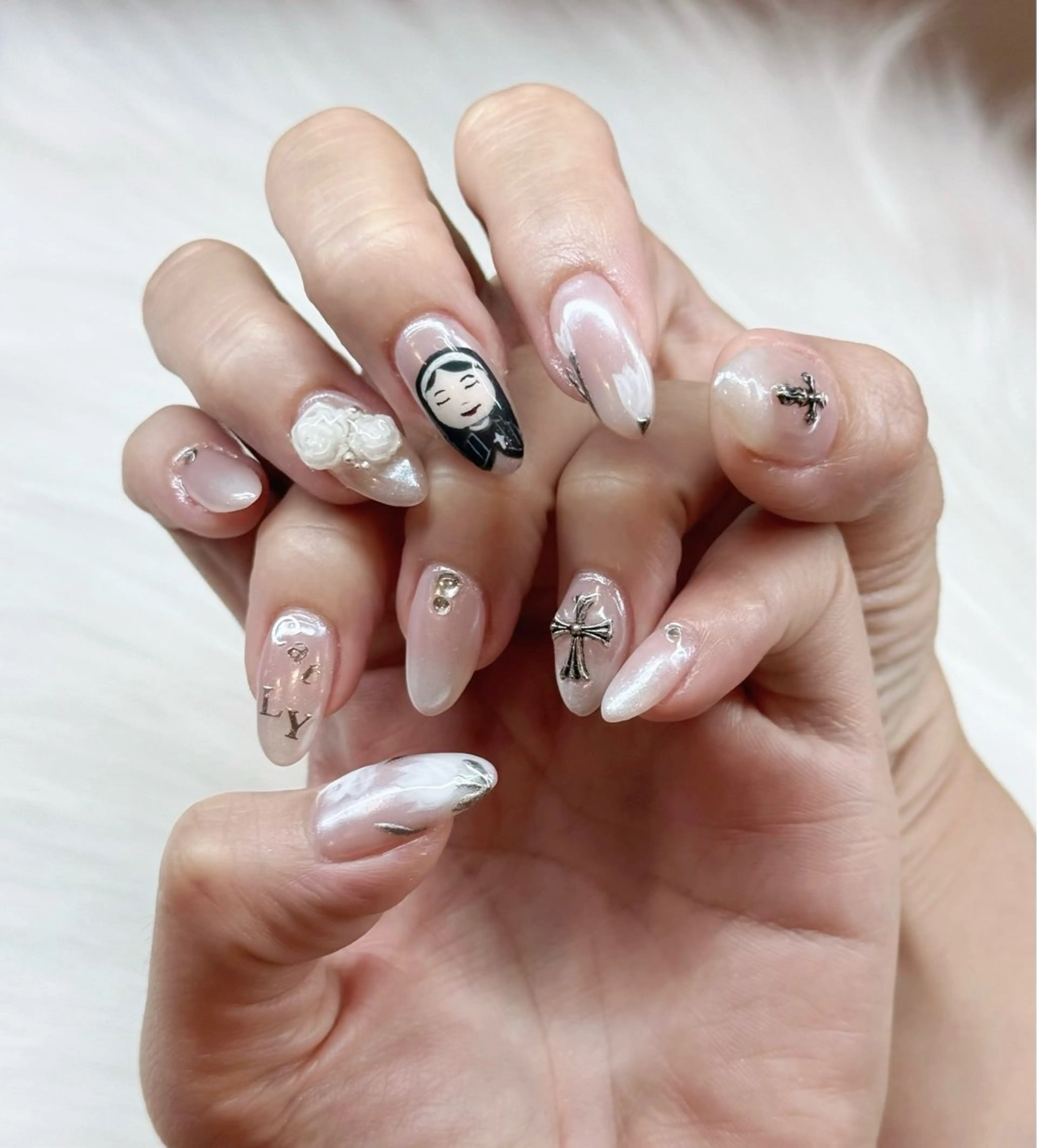 ネイル キラキラネイル 韓国ネイル マグネットネイル 春ネイル ワンホンネイル RUBY Nail 日暮里店のネイルデザイン