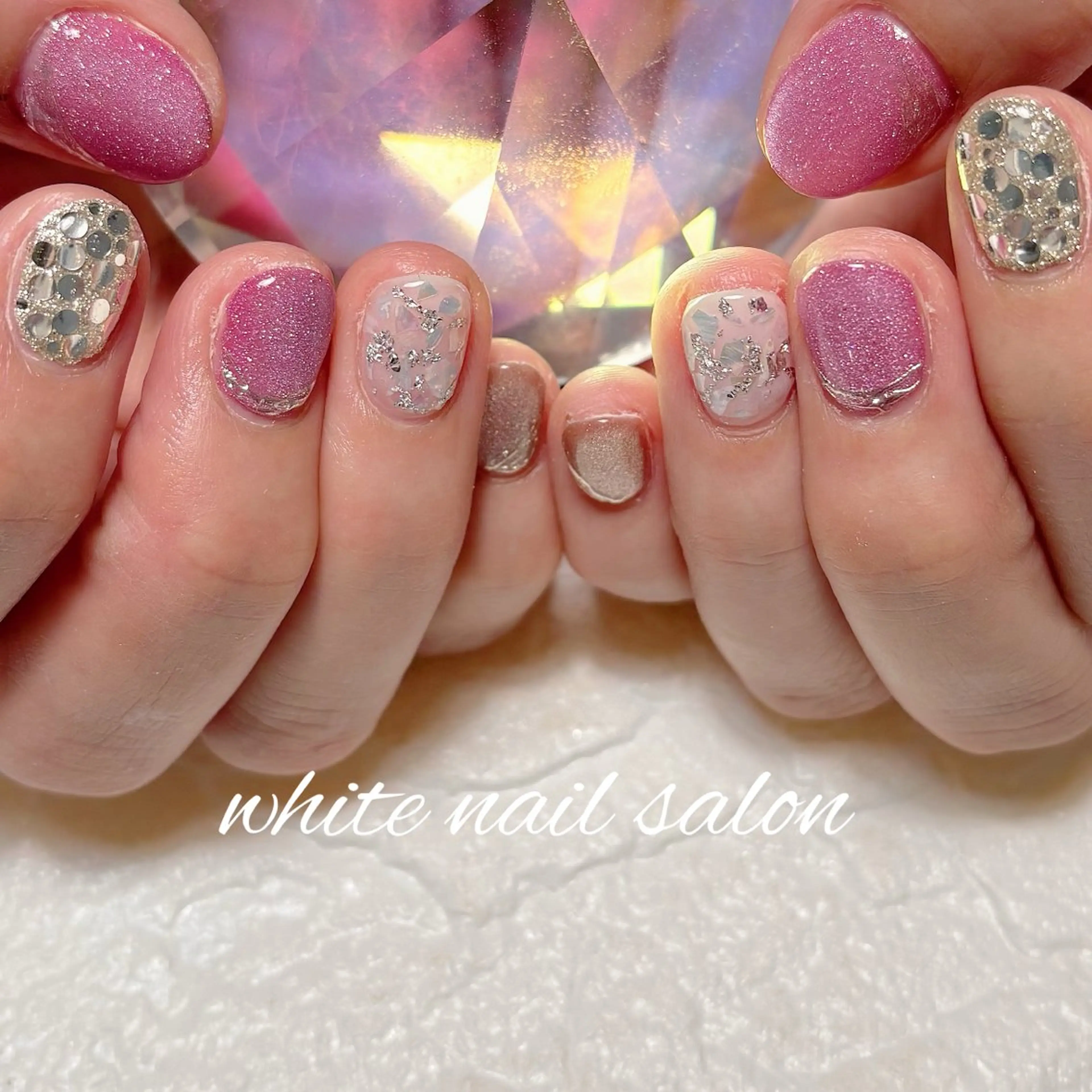 ネイル フットネイル ラメ(グリッター) 持ち込み ハンドネイル white nail salonのネイルデザイン