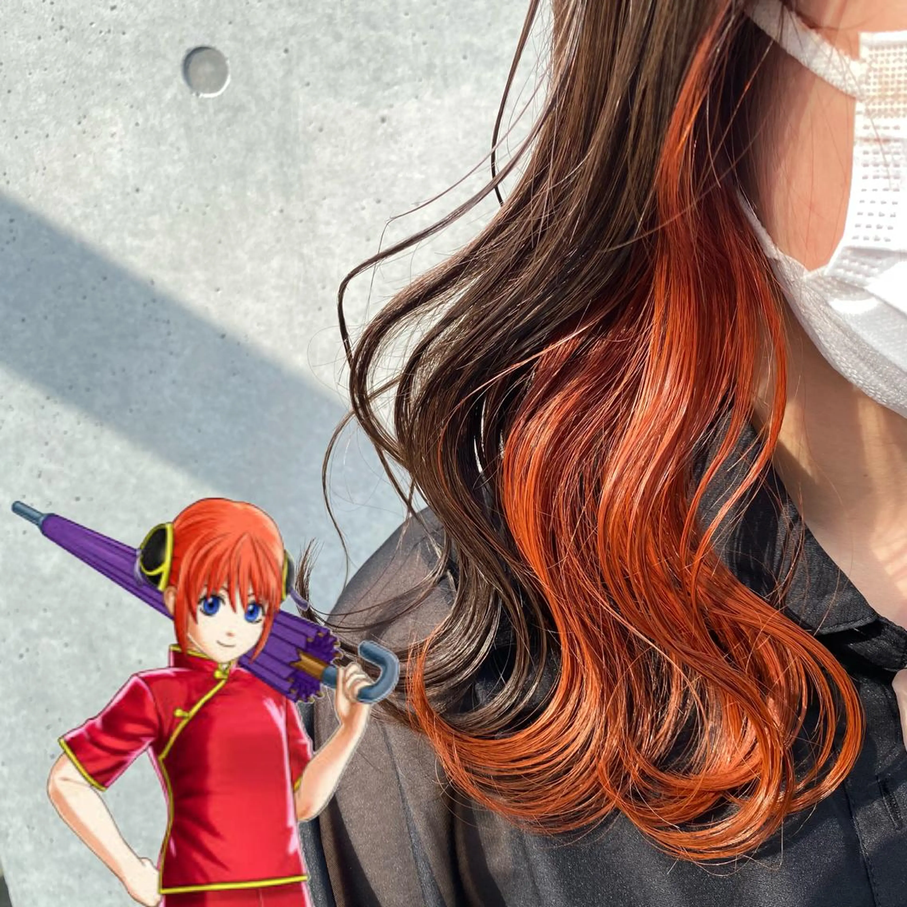 セミロング カラー イヤリングカラー インナーカラー ウルフカット 渋谷の人のヘアスタイル