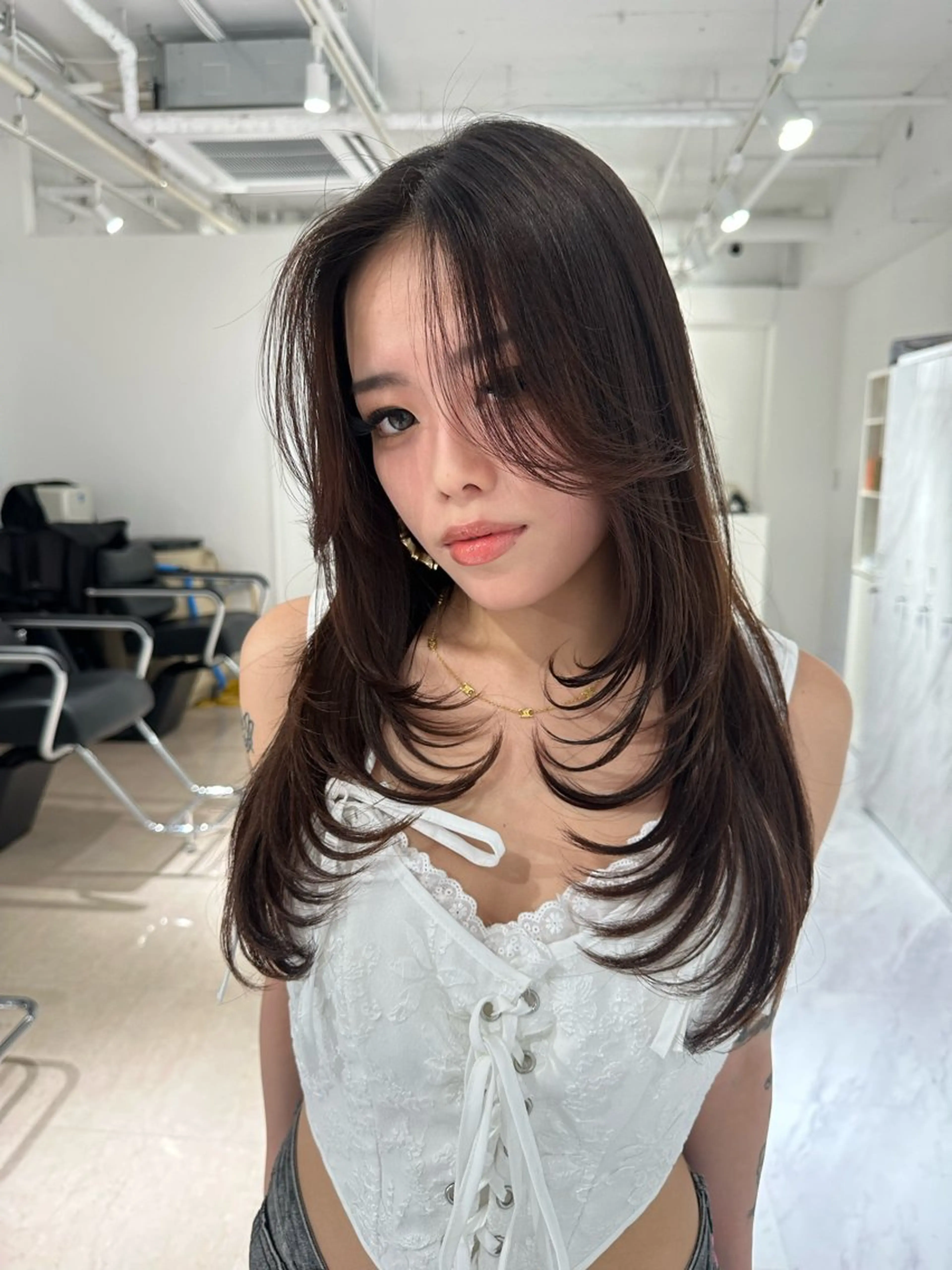 ロング カット ヘアカラー 上野/海外hair/ レイヤー/Anriのヘアスタイル