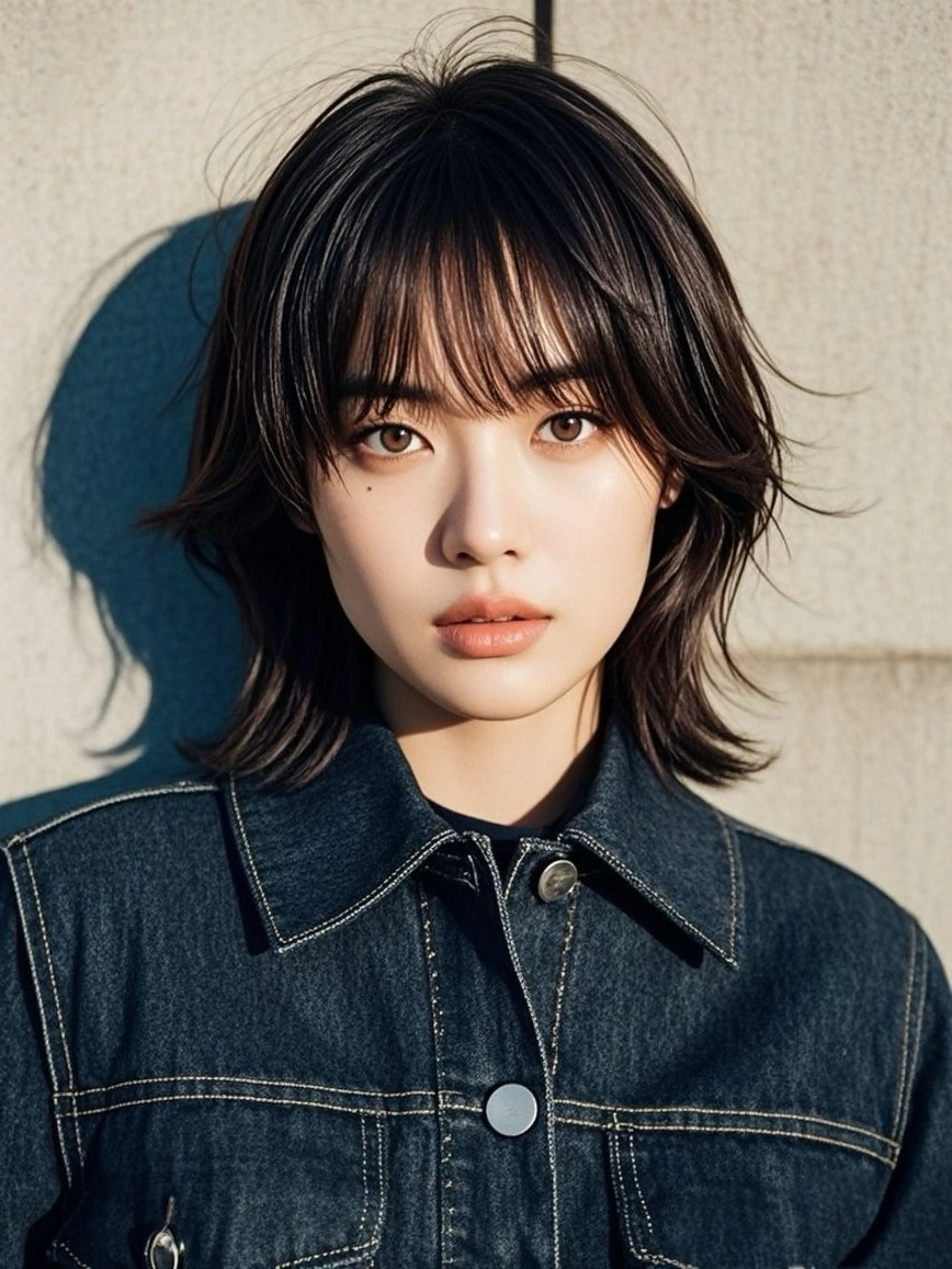 ミディアム ショートボブ ミディアムレイヤー ミディアムパーマ アッシュ ボブ カット ヘアカラー ウルフカット 811 大阪梅田 ウルフのヘアスタイル