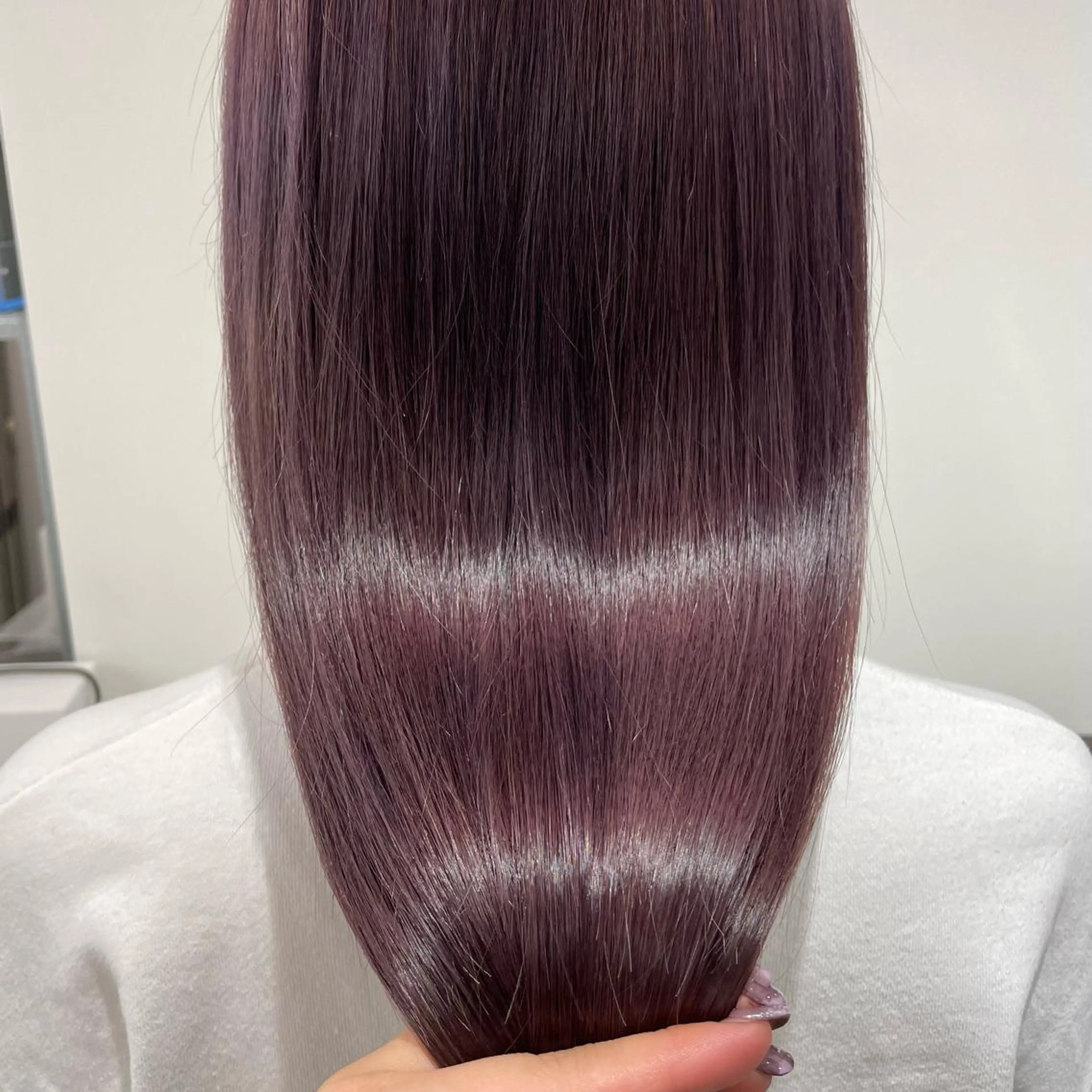 ミディアム カラー パーマ ヘアアレンジ メンズ キッズ ネイル マツエク・マツパ アイブロウ パープルカラー パープル mona/ ストレートスタイル✨のヘアスタイル