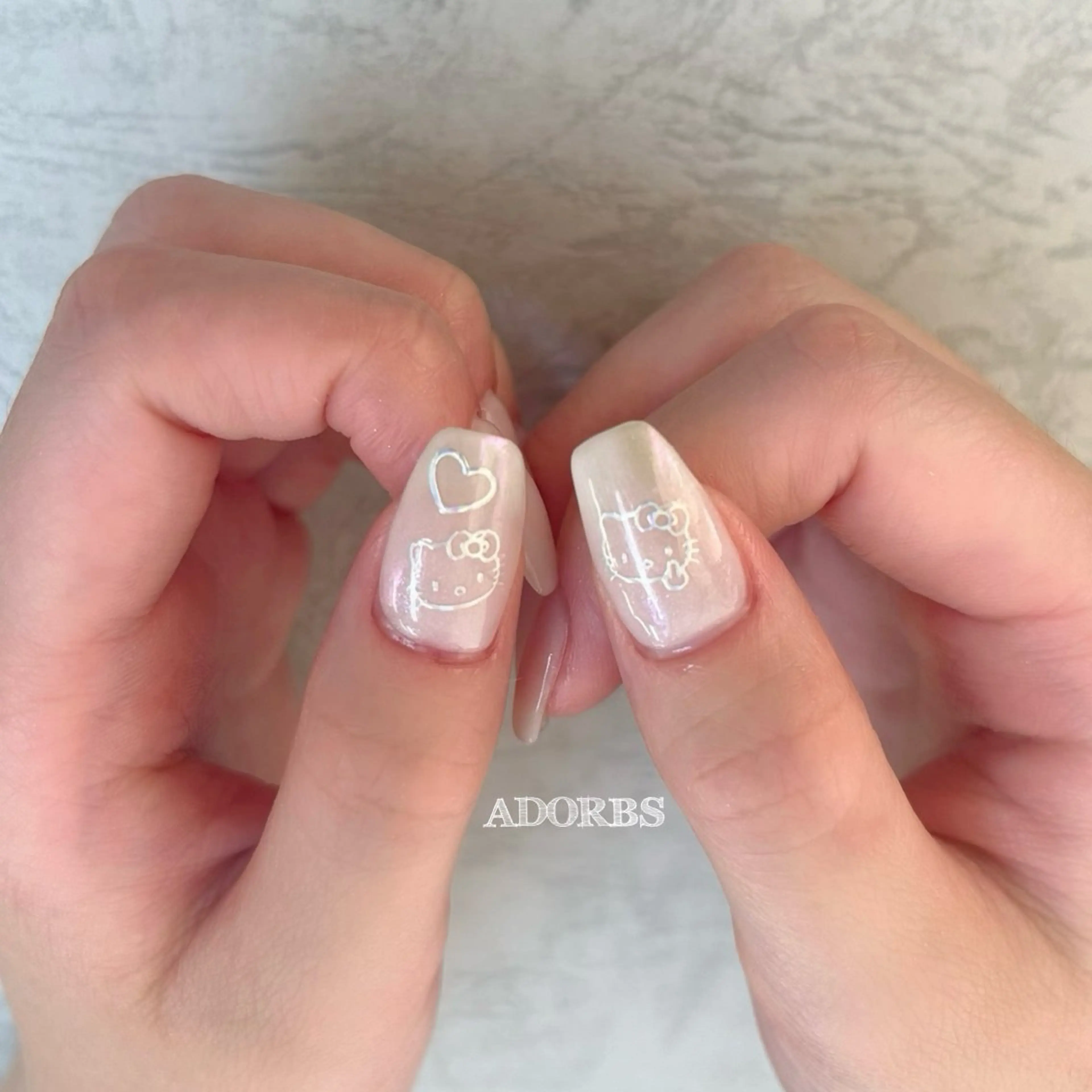 ネイル オーロラネイル 持ち込み ハンドネイル ADORBS ✩上福岡のネイルデザイン