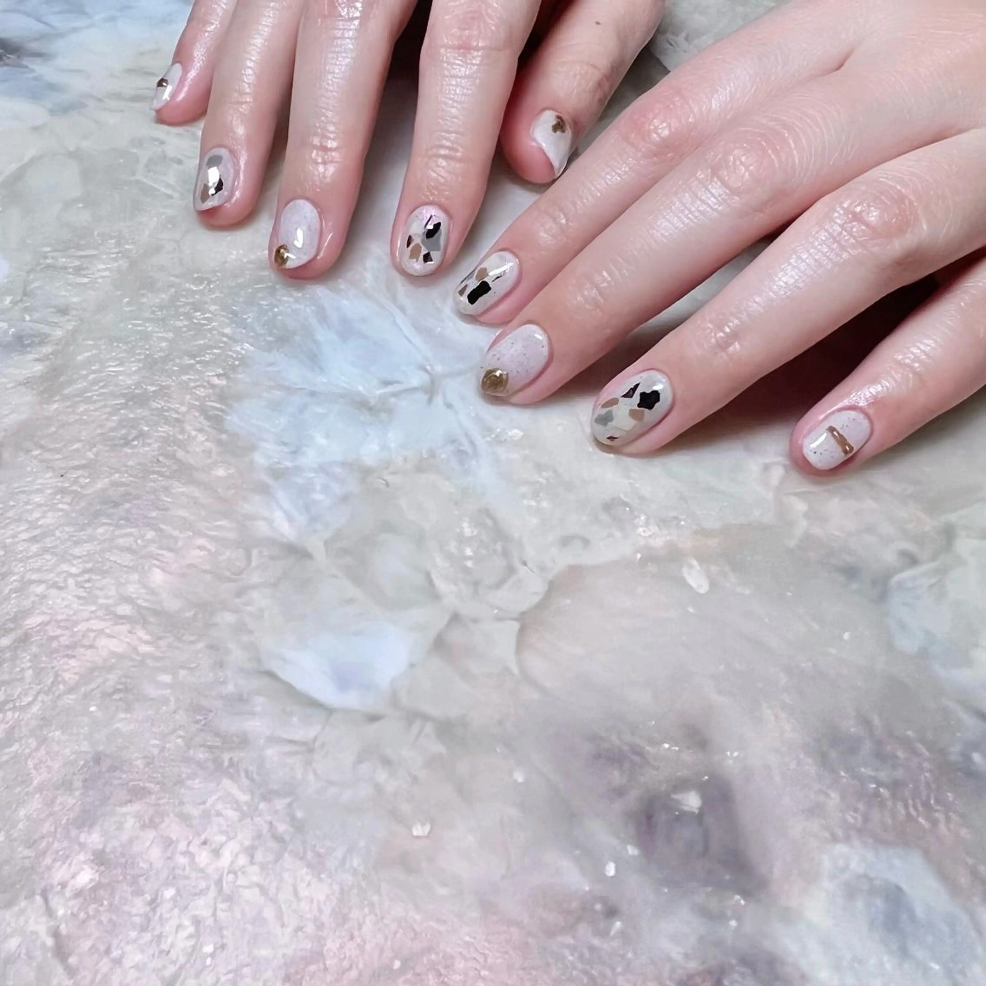 ネイル マグネットネイル ニュアンスネイル ショートネイル gemickle nailのネイルデザイン