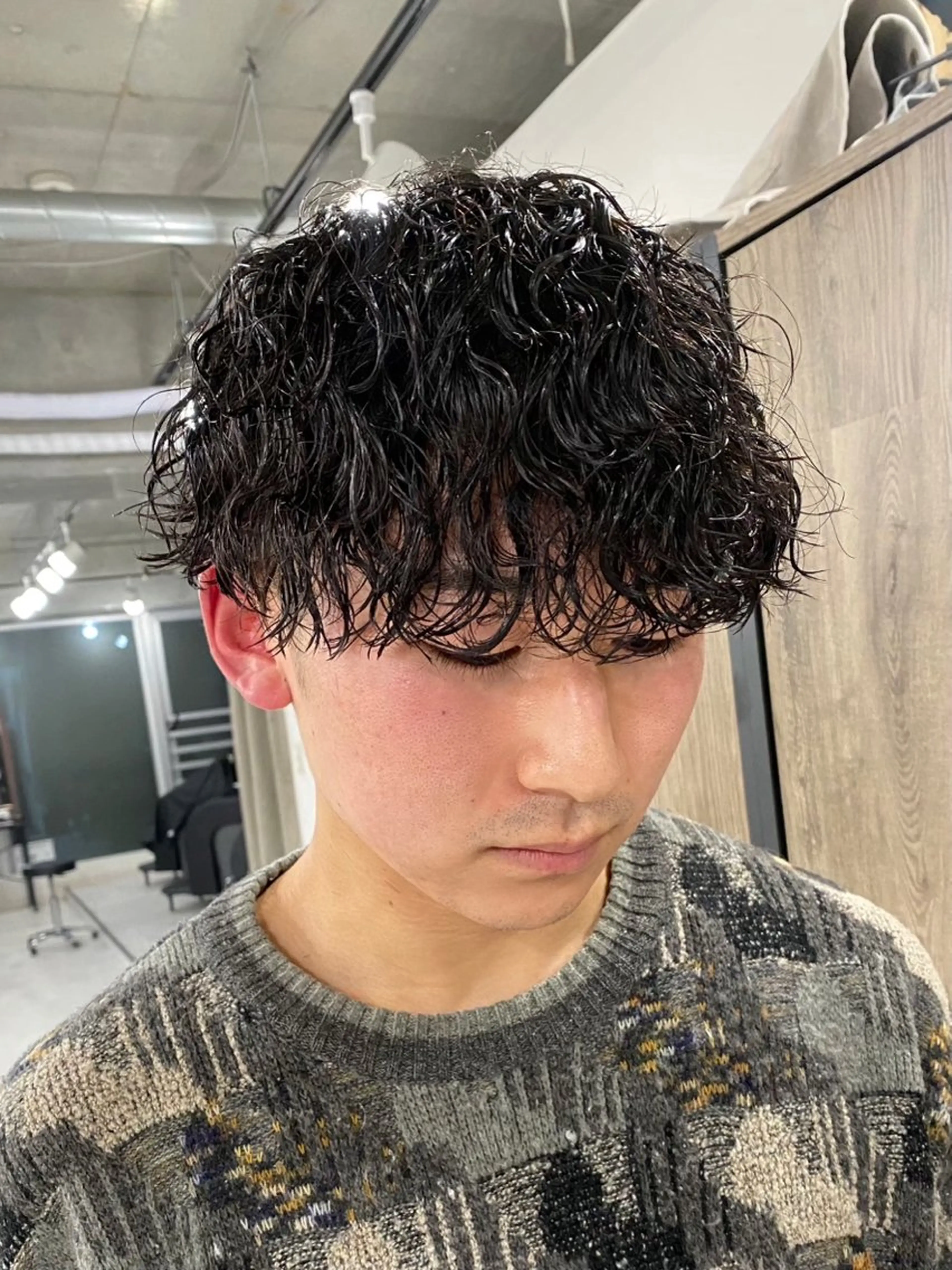 パーマ メンズ 🫧モテパーマ/ツヤ 縮毛/AI🫧のヘアスタイル