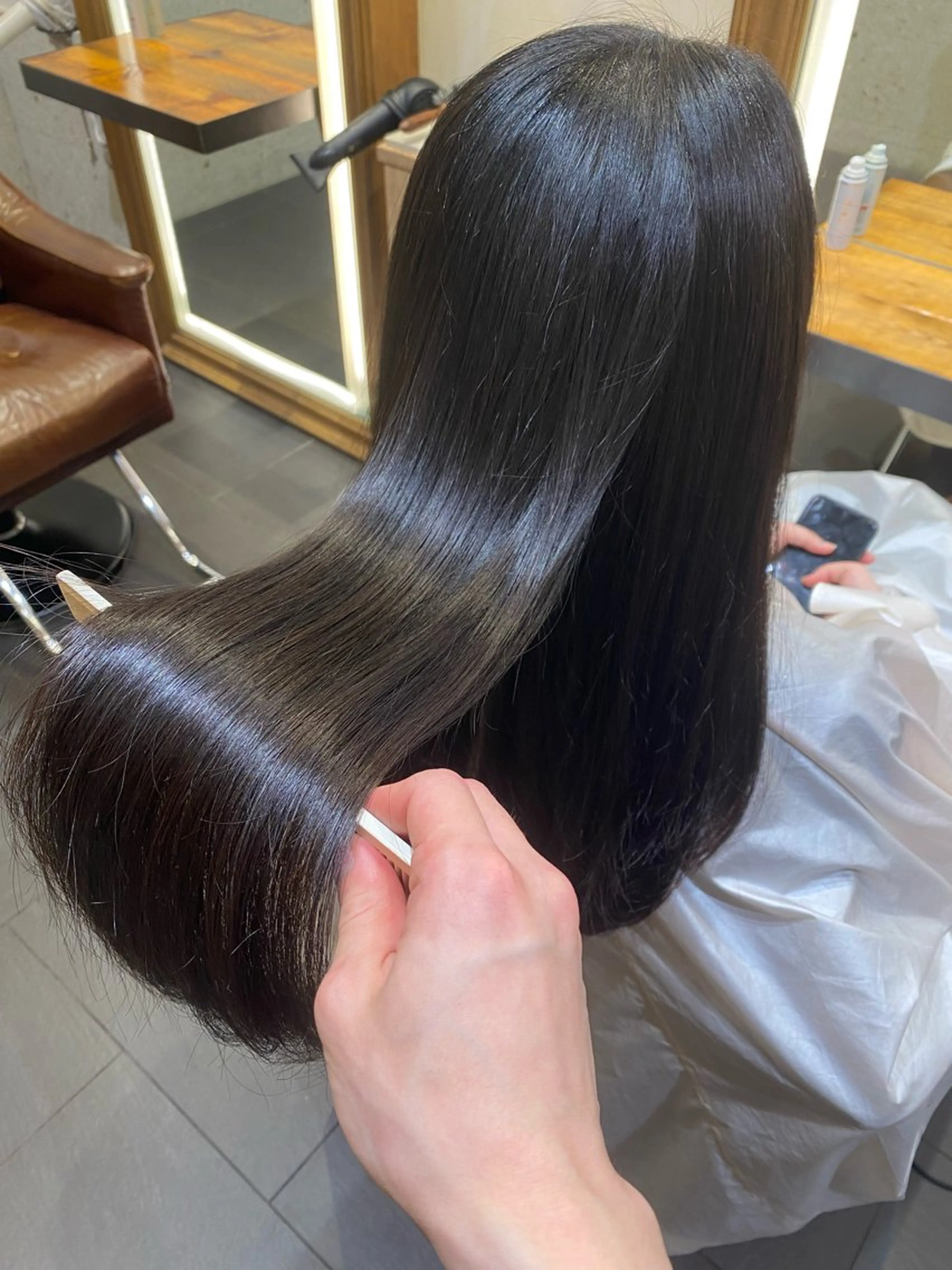 ロング パーマ 縮毛矯正 カット 縮毛矯正 韓国ヘア/銀座/艶髪 /MINX/ウチダのヘアスタイル