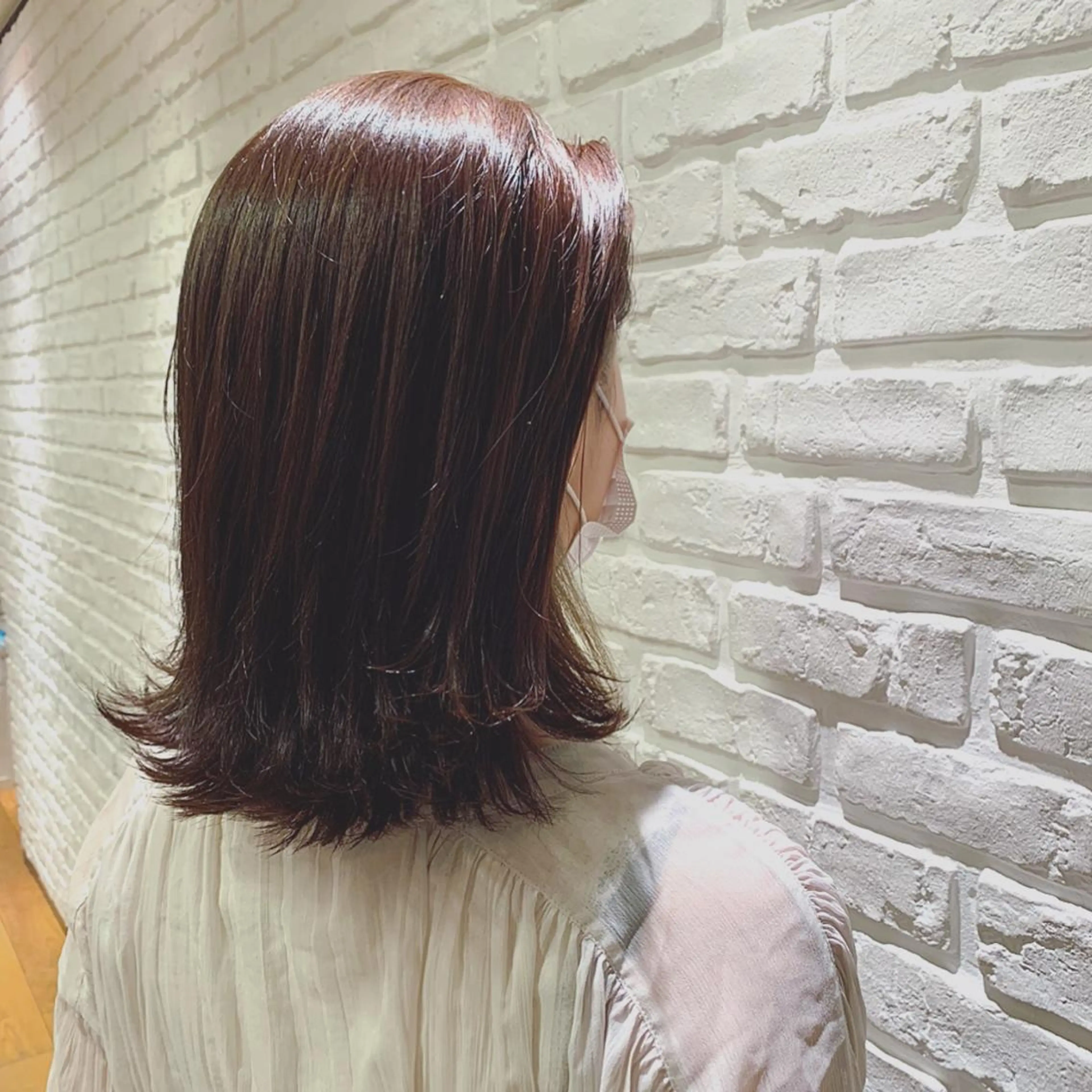 ミディアム カラー ヘアアレンジ ベージュカラー 韓国風レイヤーカット 💕髪質改善💫拓海のヘアスタイル