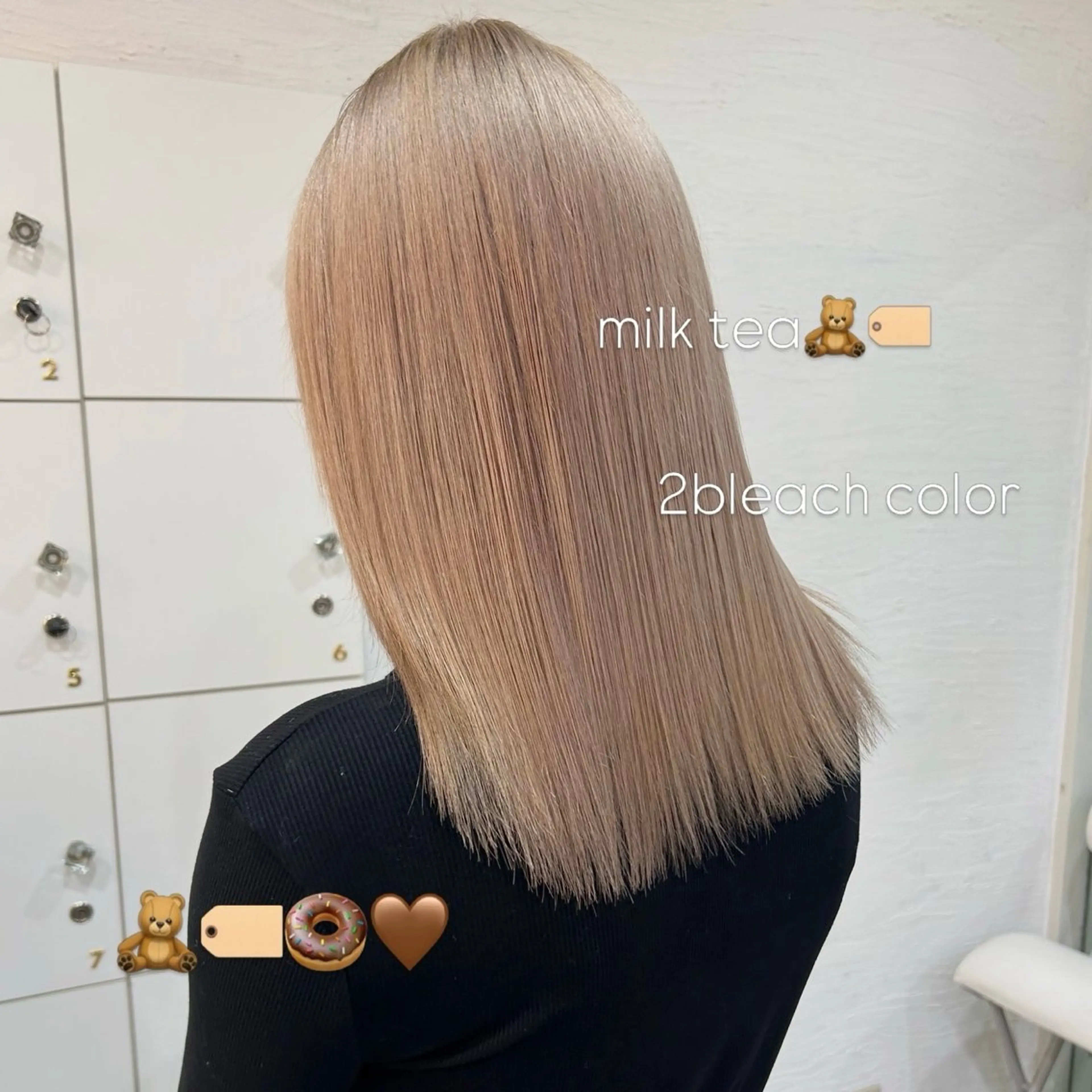 ミディアム カラー ヘアカラー トリートメント inq sakae所属・りん🌷︎名古屋 ブリーチカラーのヘアスタイル