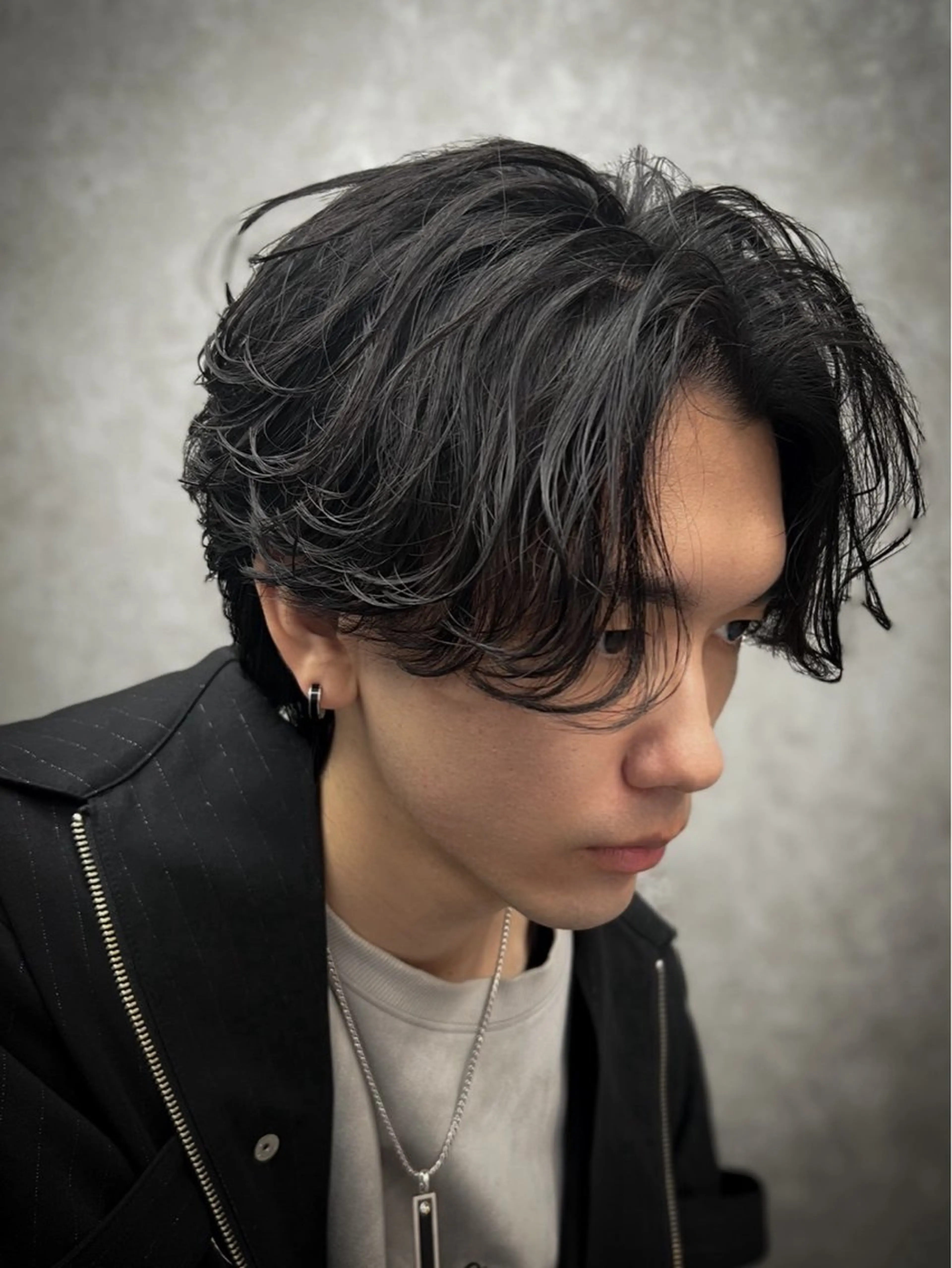 カラー パーマ メンズ センターパート カット パーマ STANCE MEN'S公式のヘアスタイル