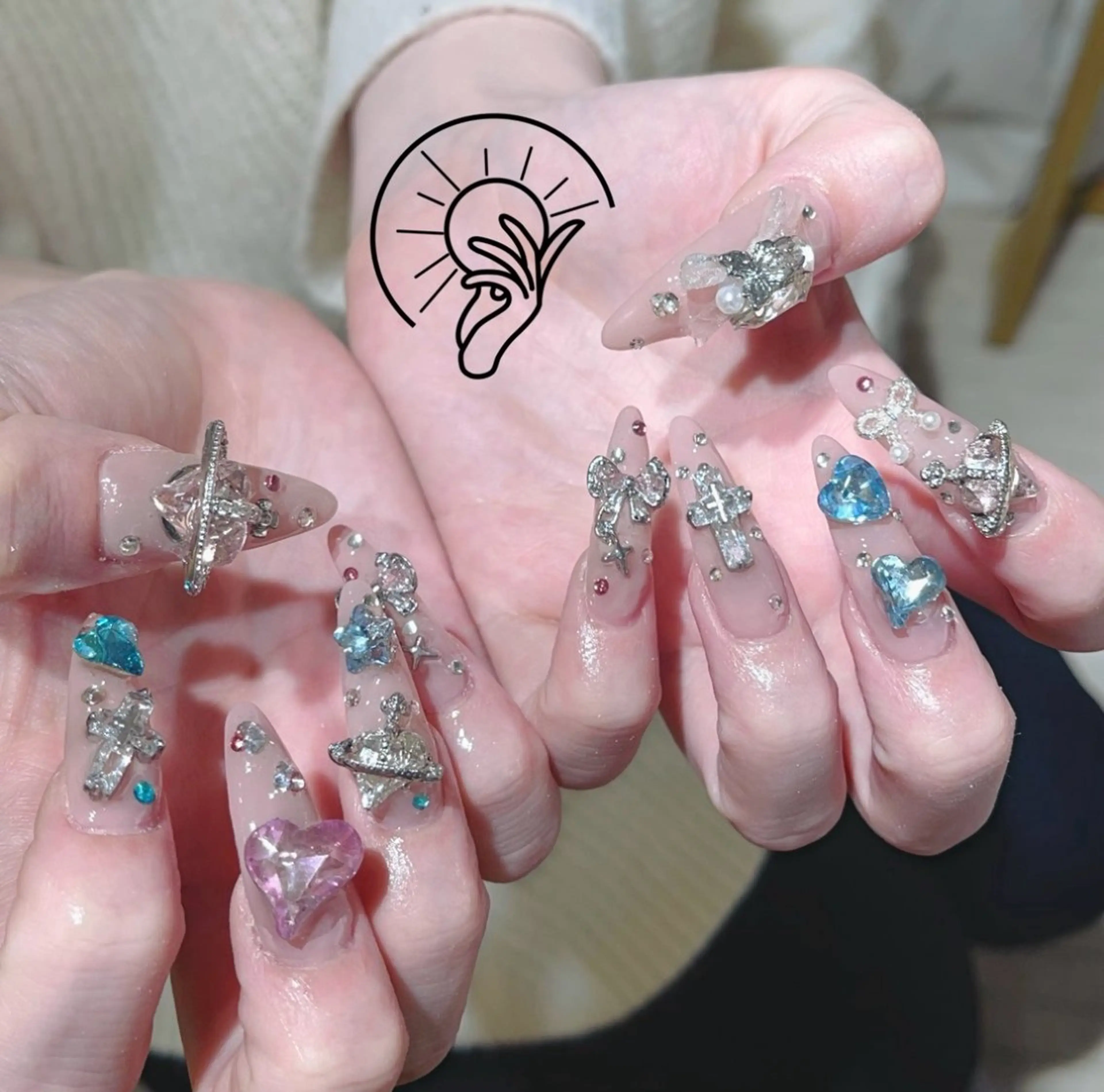 【チップ長さだし】120分🎀持ち込みデザインパーツ付け放題¥19980→ ¥13980の写真