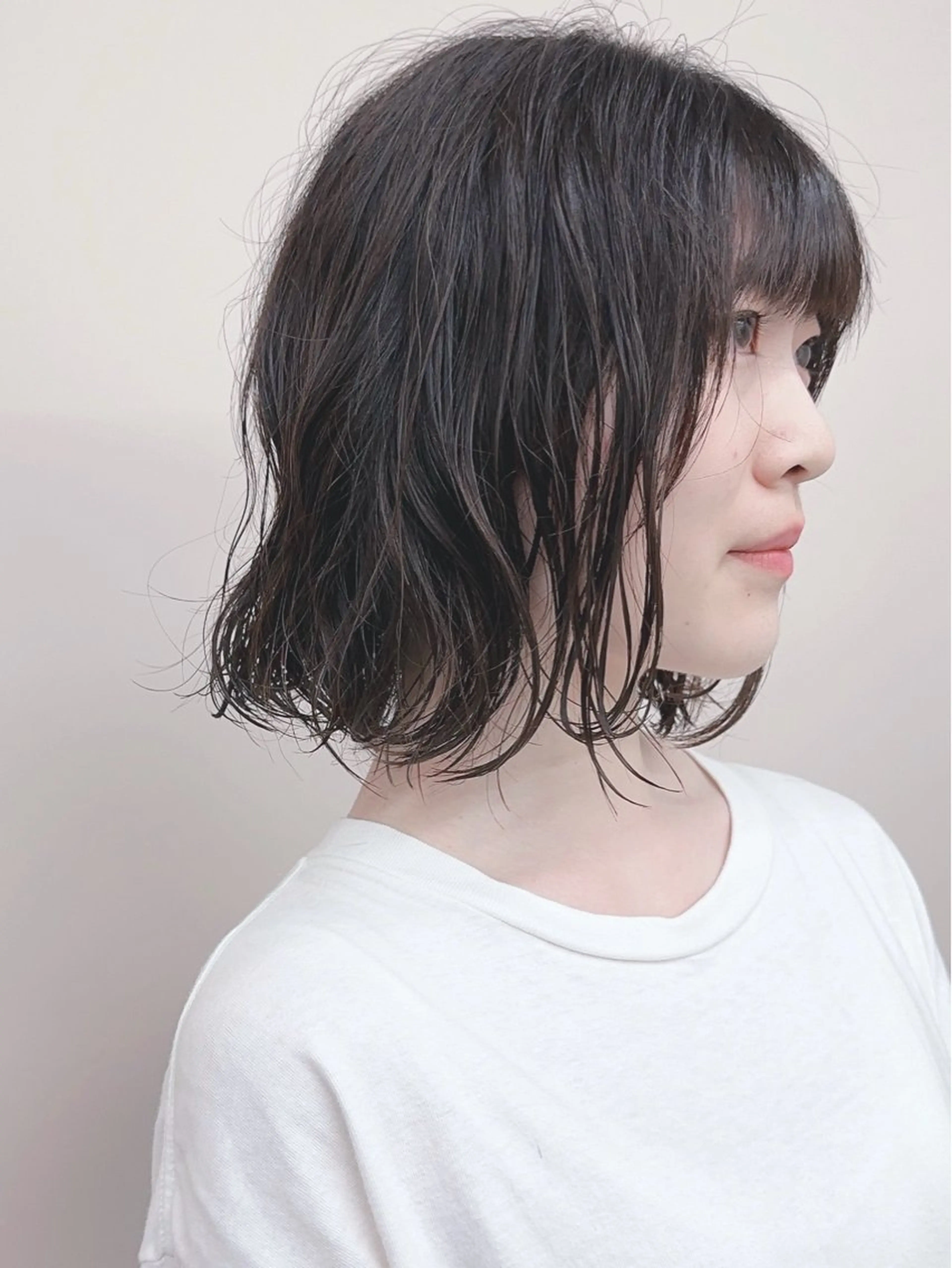 ミディアム パーマ カット パーマ 小顔ボブ/お悩み解決 /ボブパーマ/とういのヘアスタイル