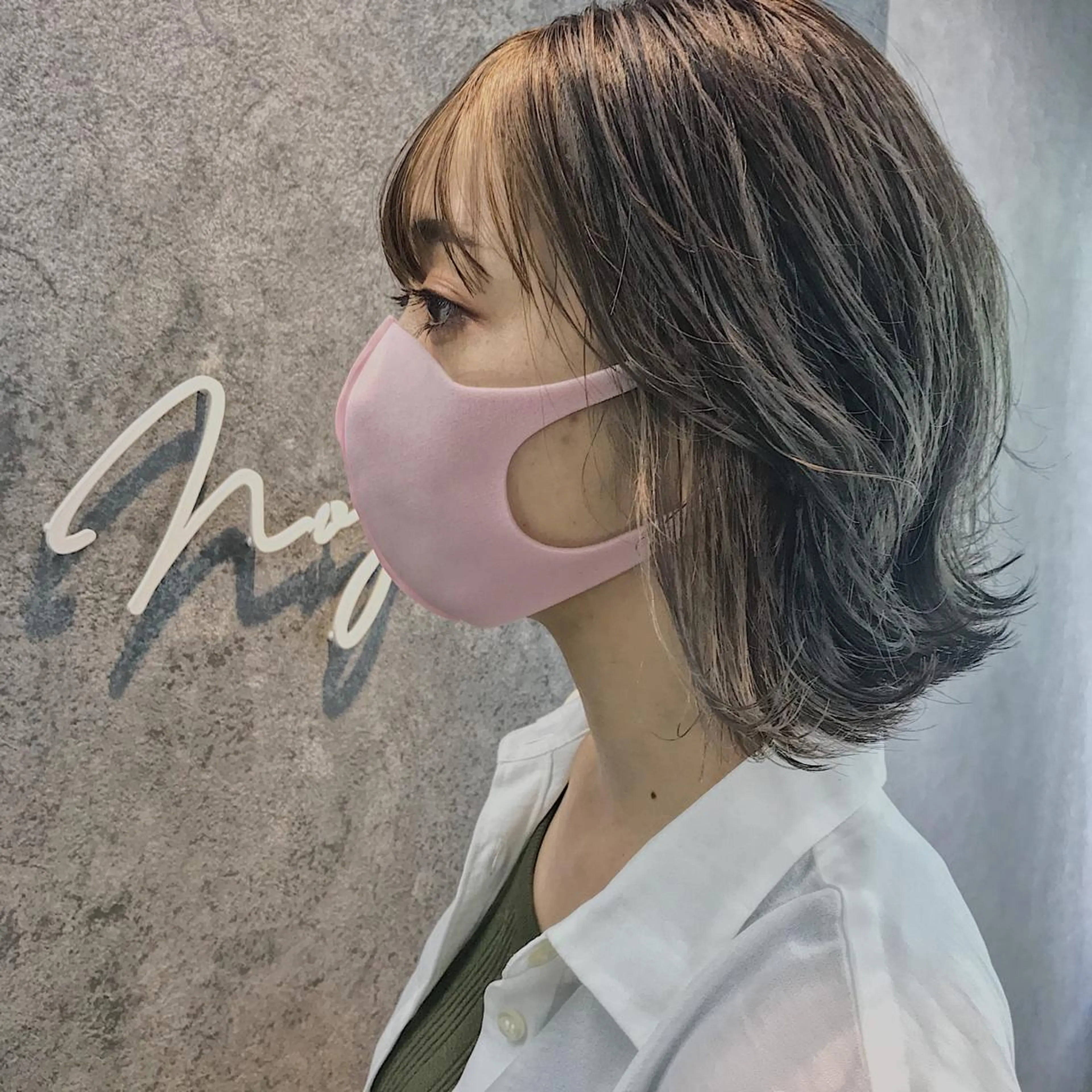 ミディアム ミストバング カット ヘアカラー トリートメント 所渉/韓国レイヤー /ウルフカットのヘアスタイル