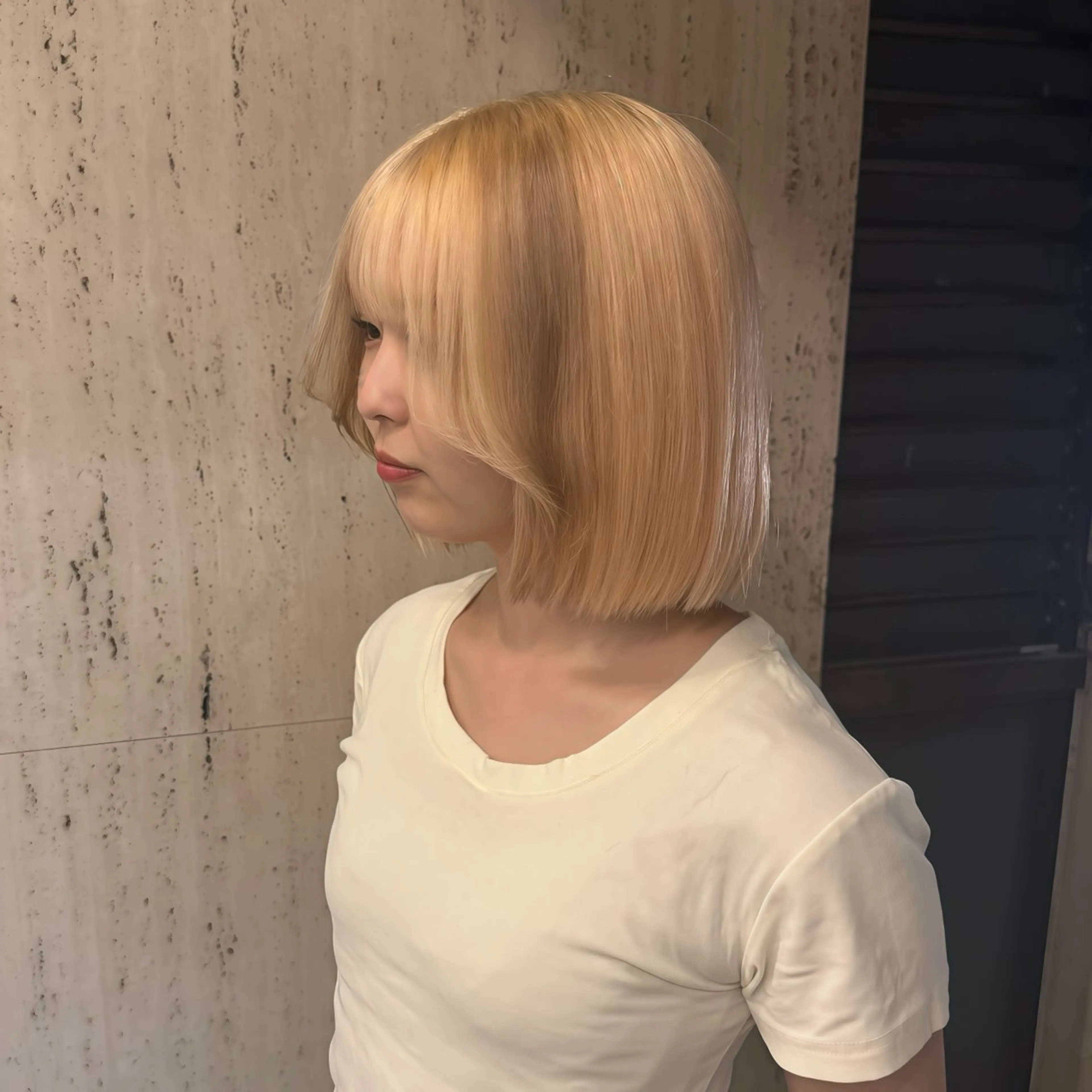 ミディアム ヘアカラー 艶ハイトーン/ 颯一朗のヘアスタイル