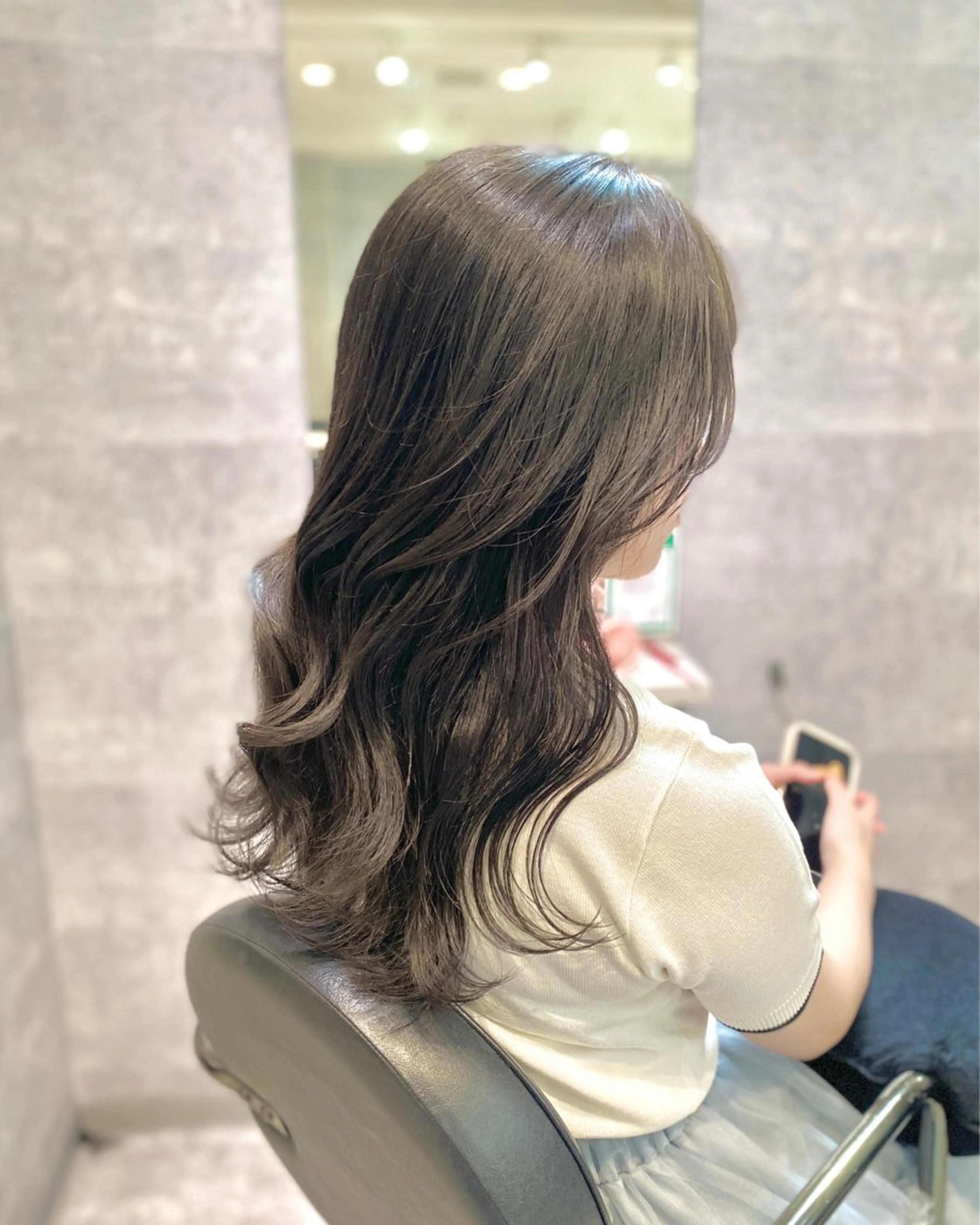 セミロング レイヤーカット カット ヘアカラー _WHITE難波店[アンダーバーホワイト]所属・艶カラー/髪質改善 /韓国風/中村嘉秀のヘアスタイル