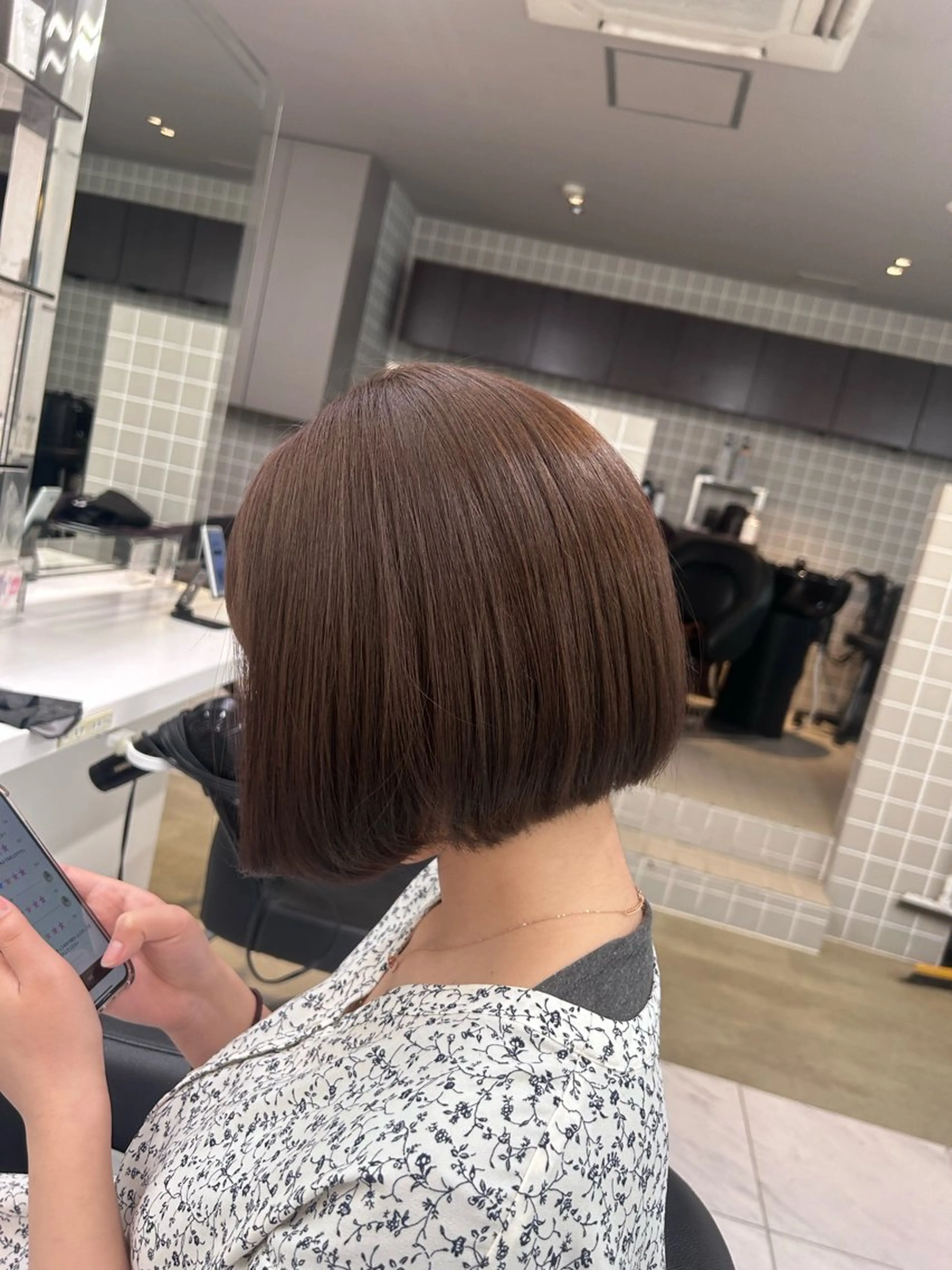 ショート カラー パーマ ヘアアレンジ メンズ キッズ ブリーチなしカラー/ ブラウン/レイヤーのヘアスタイル