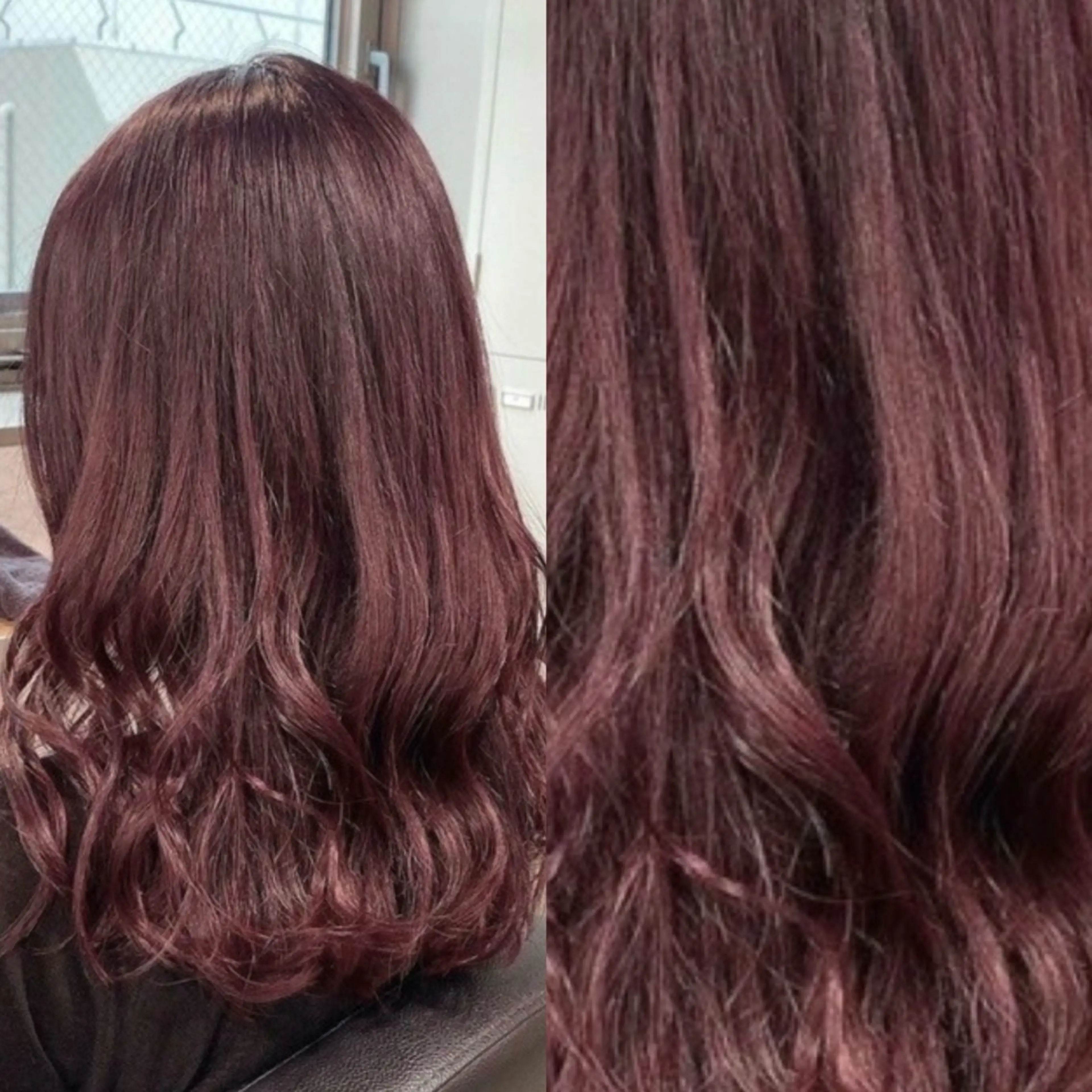 ロング カラー ブリーチ ブリーチなしカラー 髪質改善 トリートメント 💗愛され暖色💗 ピンク/レッド💗のヘアスタイル