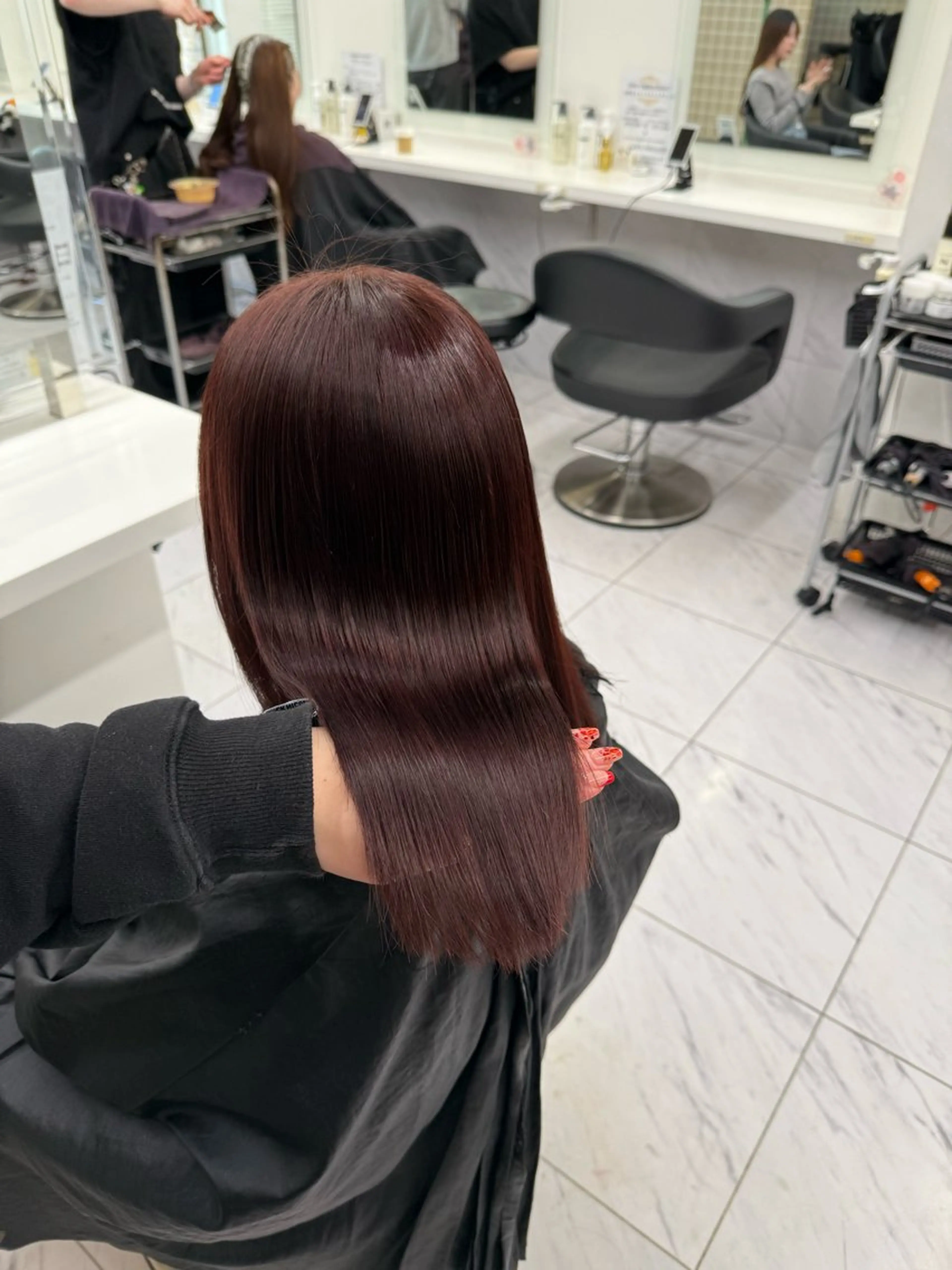 セミロング カラー ヘアアレンジ ヘアカラー トリートメント ヘアセット 💗横浜美容室 💗HARUNAのヘアスタイル