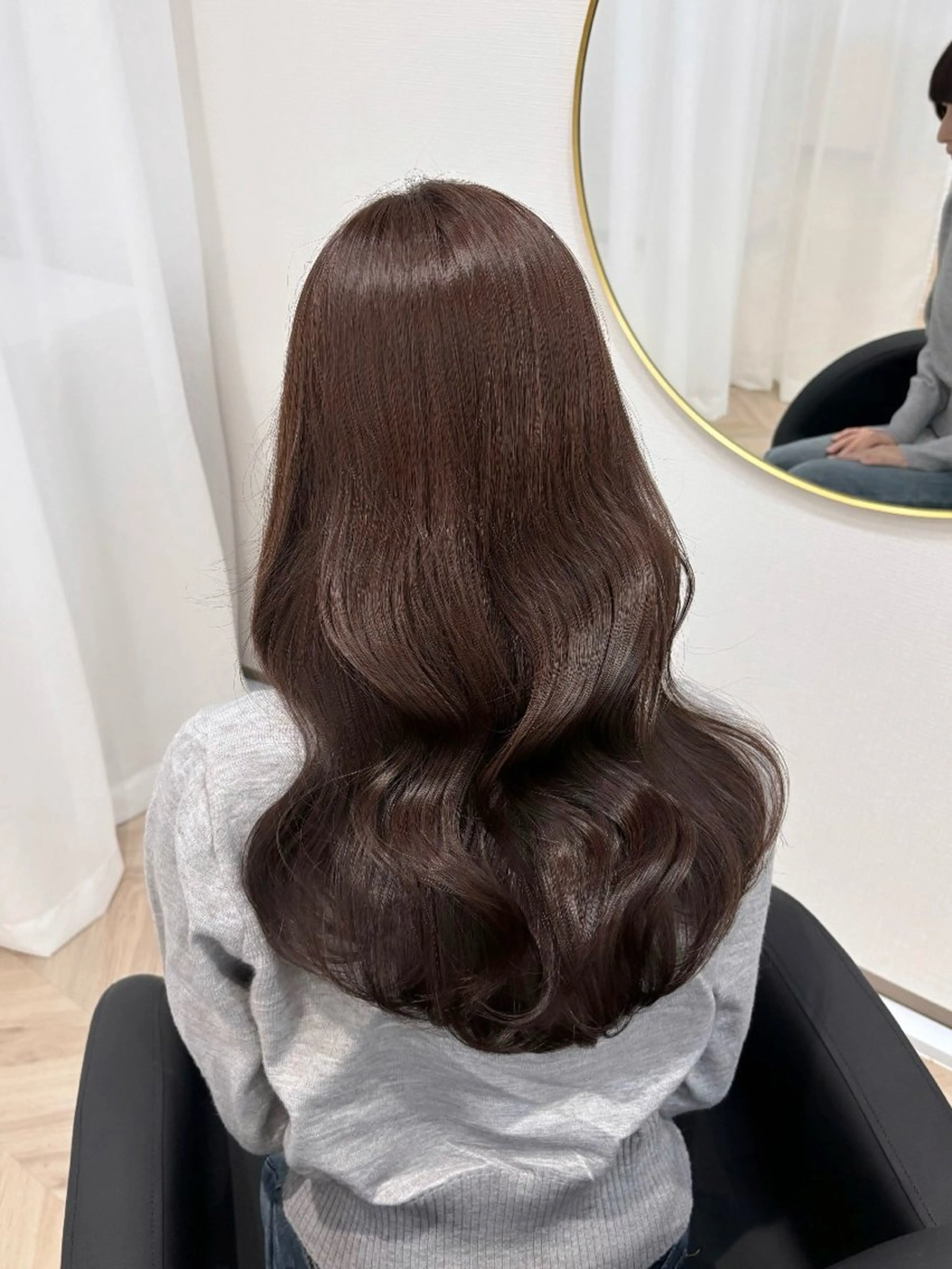 ロング カラー カット ヘアカラー 𝒎𝒐𝒆🩰 名駅/ヘアメ/暖色♡のヘアスタイル