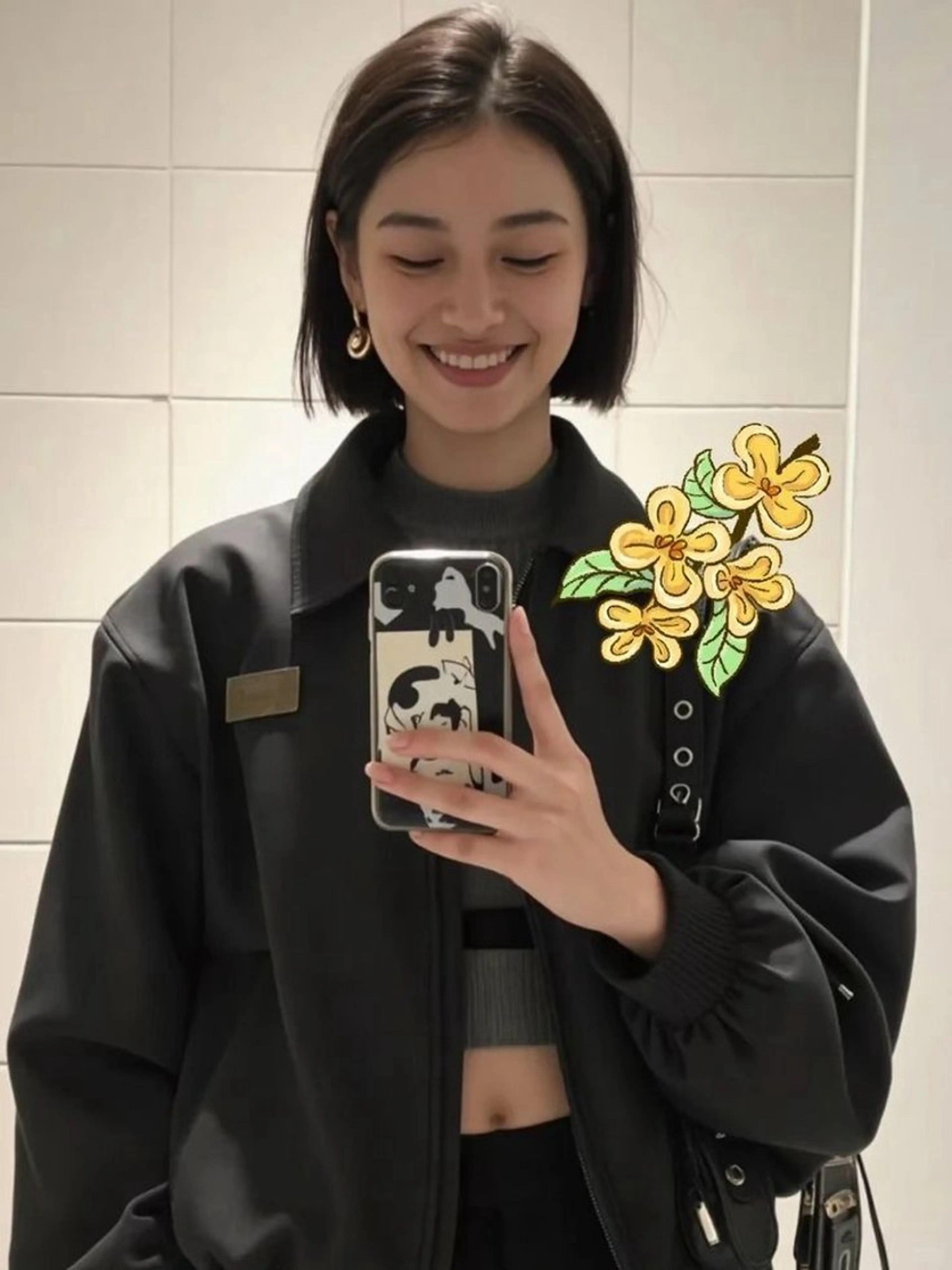 ショート カラー カット ヘアカラー トリートメント 莉乃/縮毛矯正/髪質 改善/艶カラーのヘアスタイル